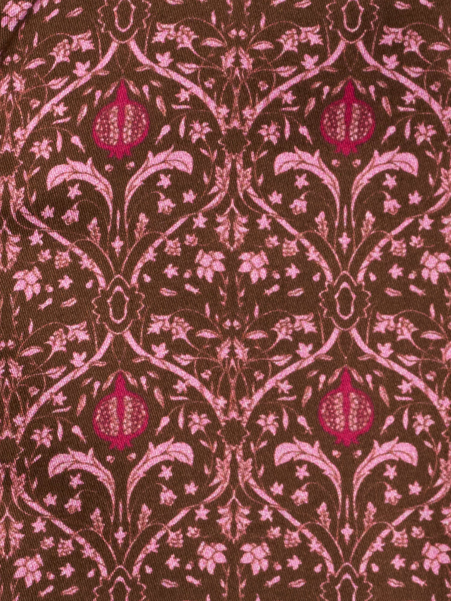 PIETRA SALATA Brown-Pink Pattern Cotton Spread Collar Shirt