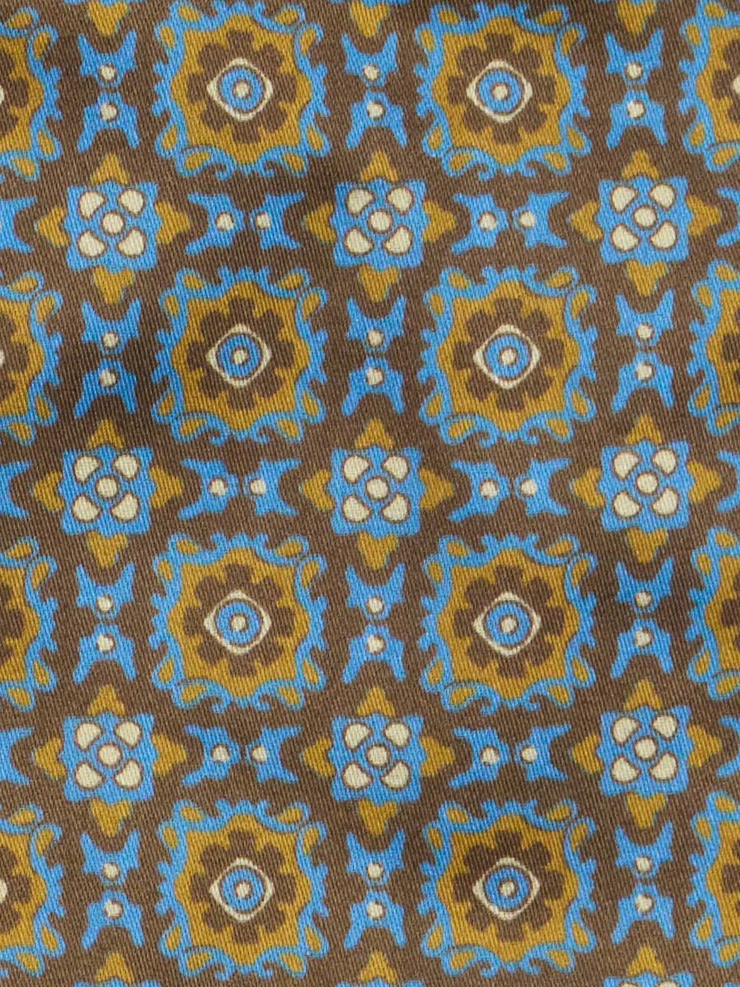 PIETRA SALATA Brown Medallion Cotton Spread Collar Shirt