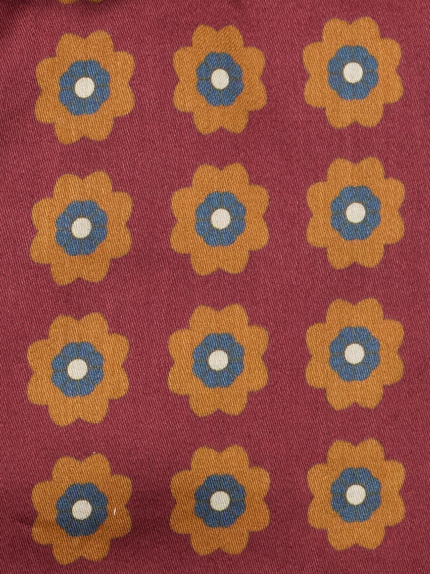 PIETRA SALATA Burgundy Medallion Cotton Spread Collar Shirt