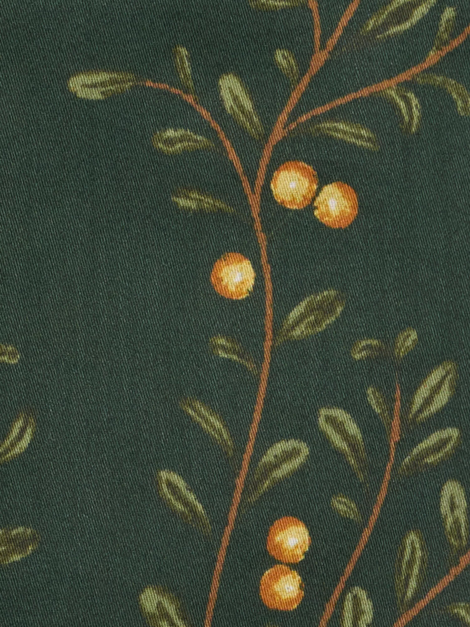 PIETRA SALATA Dark Green Orange Flower Pattern Cotton Spread Collar Shirt