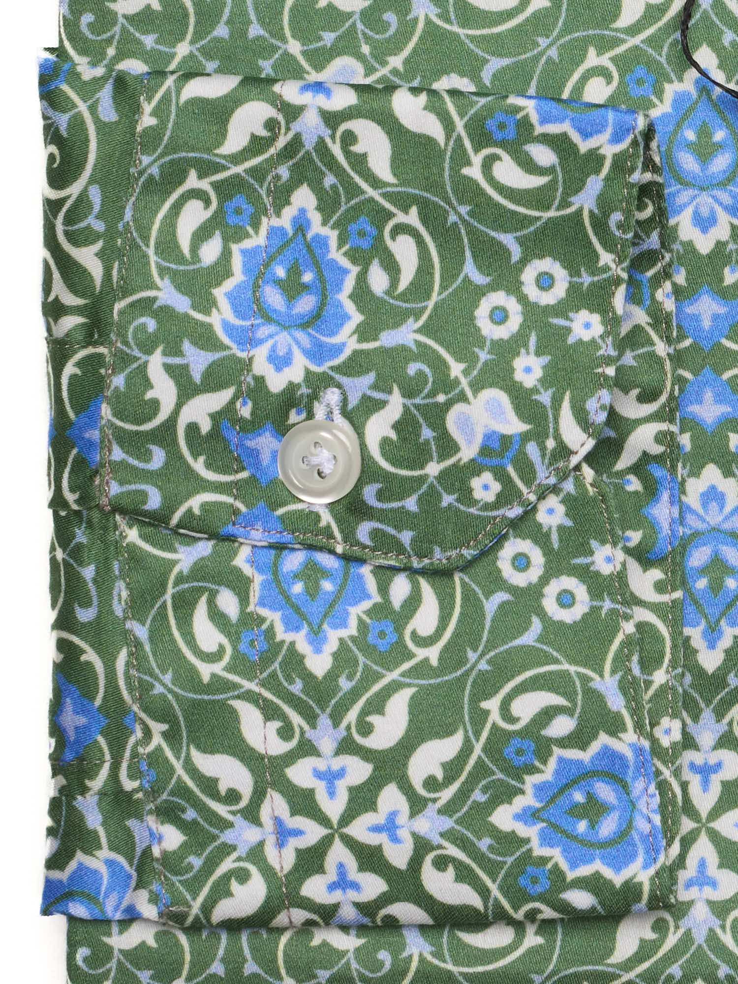PIETRA SALATA Green Floral Cotton Shirt