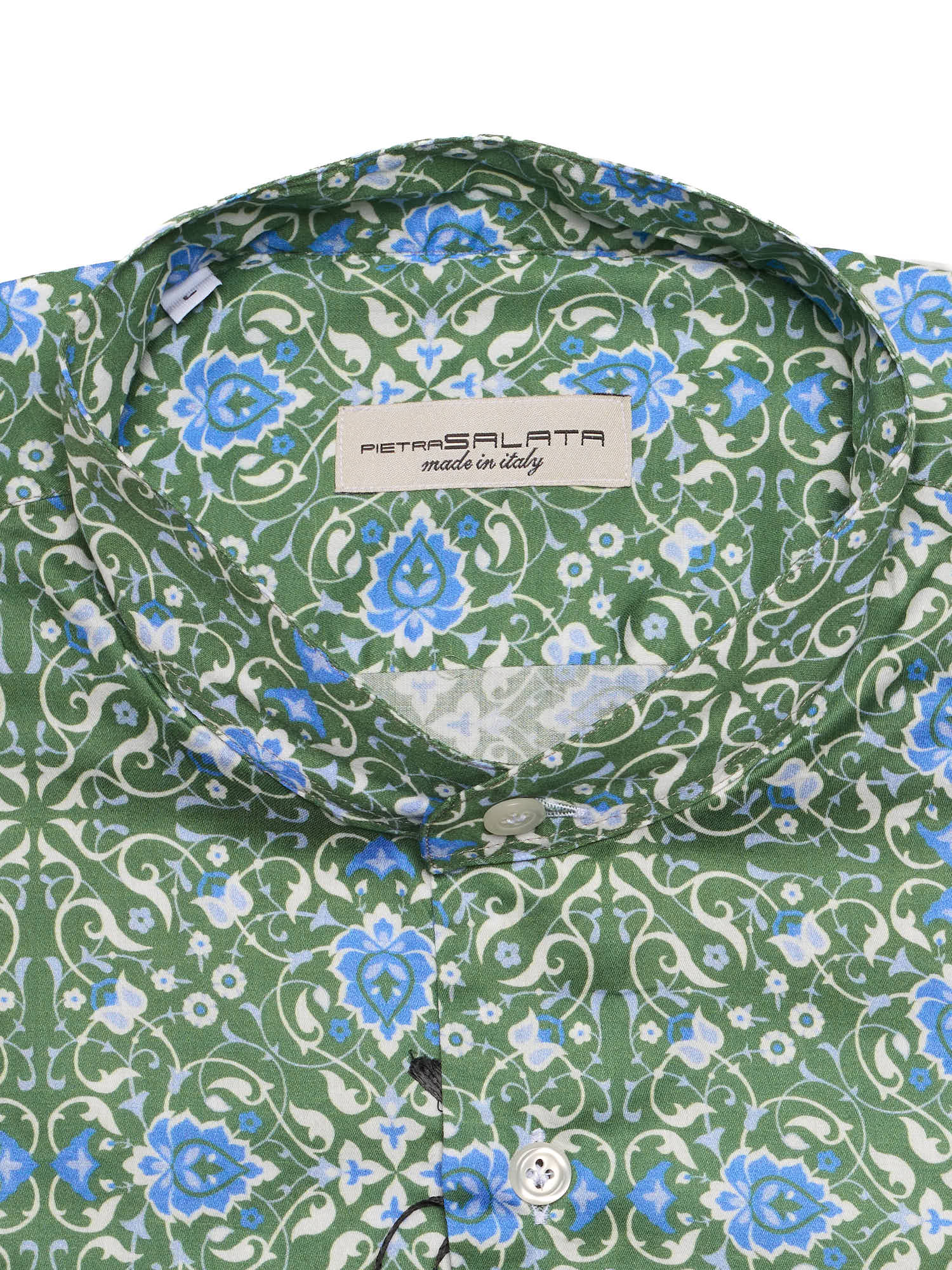 PIETRA SALATA Green Floral Cotton Shirt