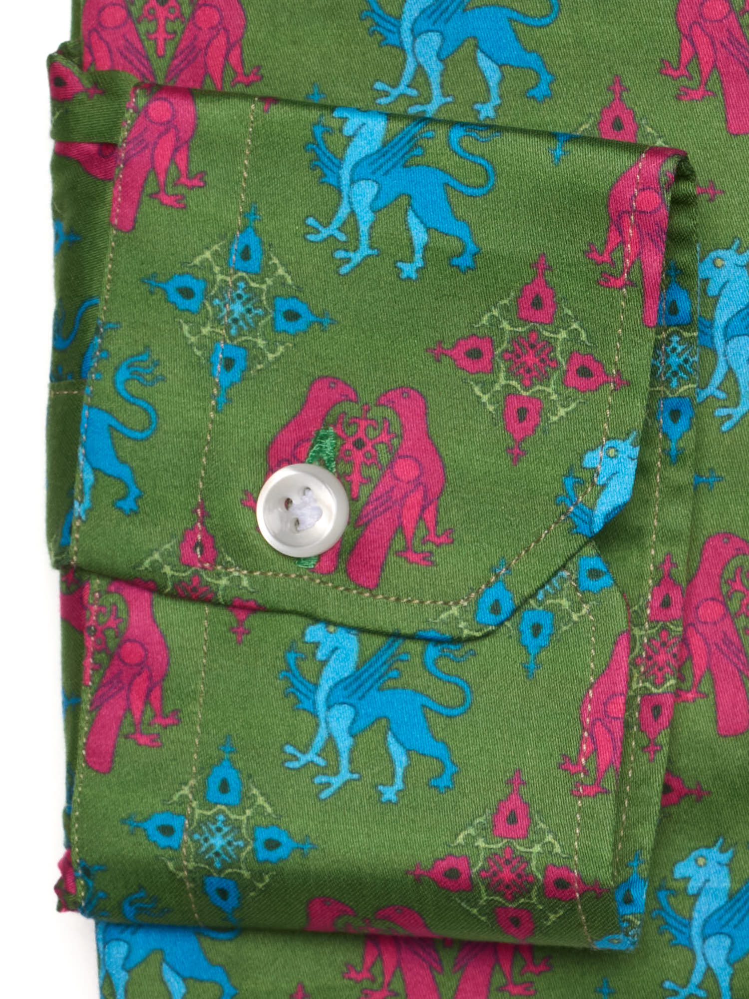 PIETRA SALATA Green Pattern Cotton Shirt