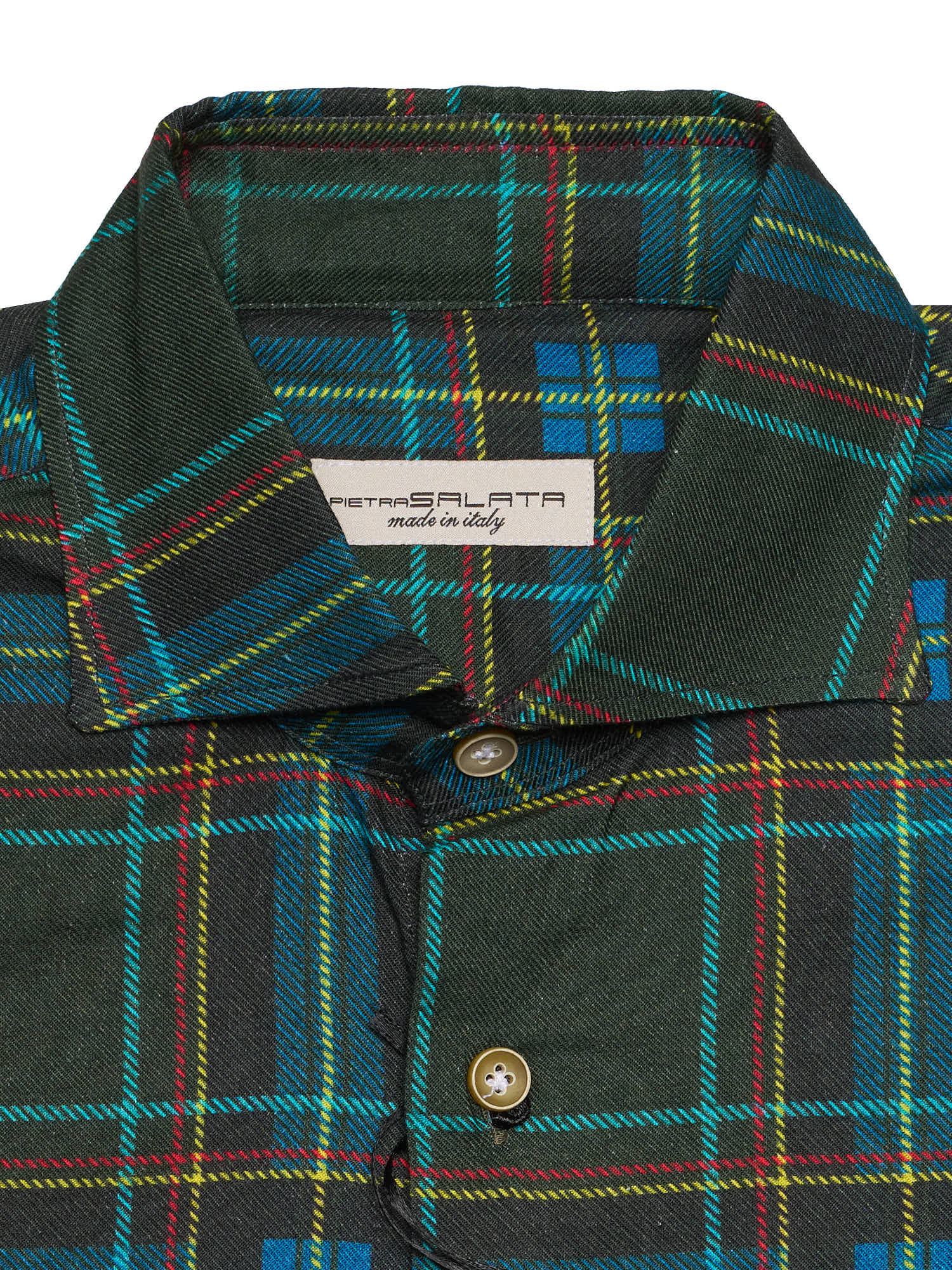 PIETRA SALATA Multicolor Plaid Twill Cotton Shirt