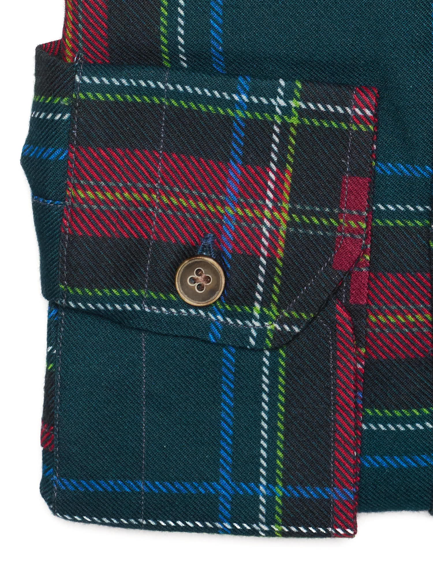 PIETRA SALATA Multicolor Plaid Twill Spread Collar Shirt