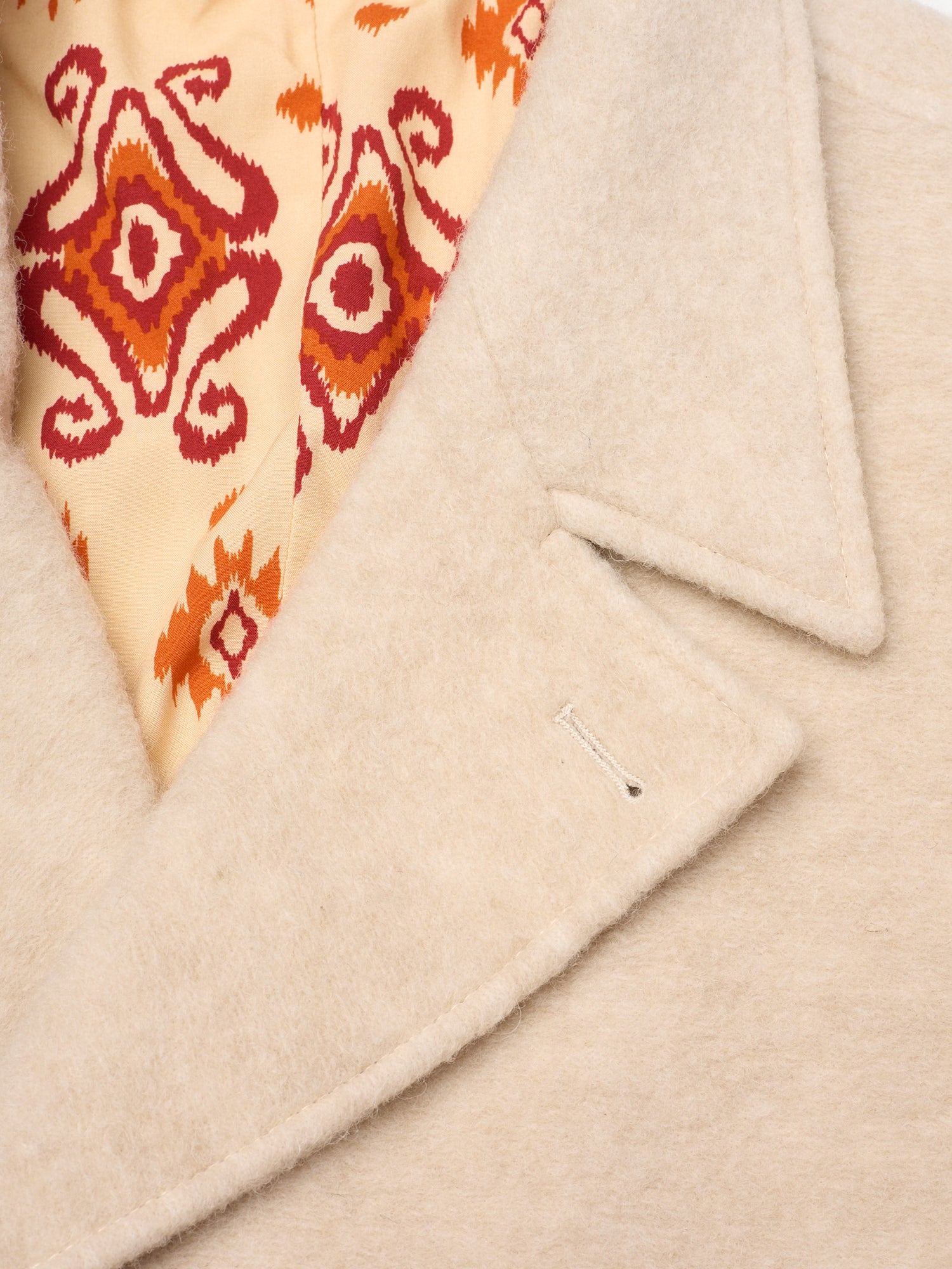 PIETRA SALATA Napoli Beige Navajo Lining Peacot Jacket NEW