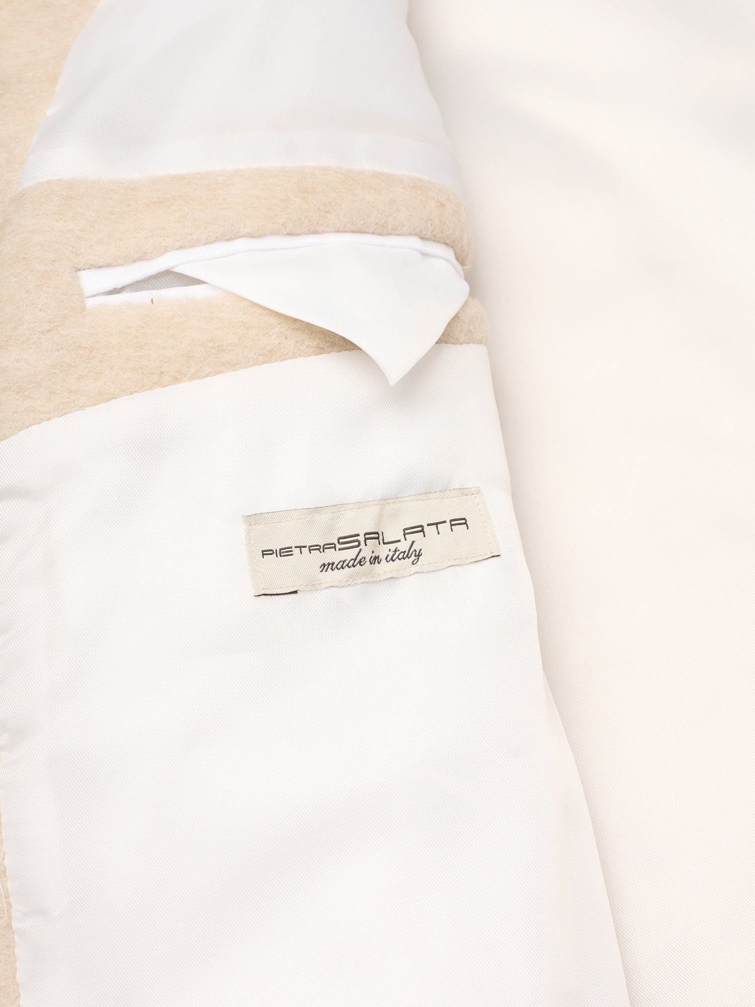 PIETRA SALATA Napoli Beige Peacot In Lana Cotta Wool Jacket NEW