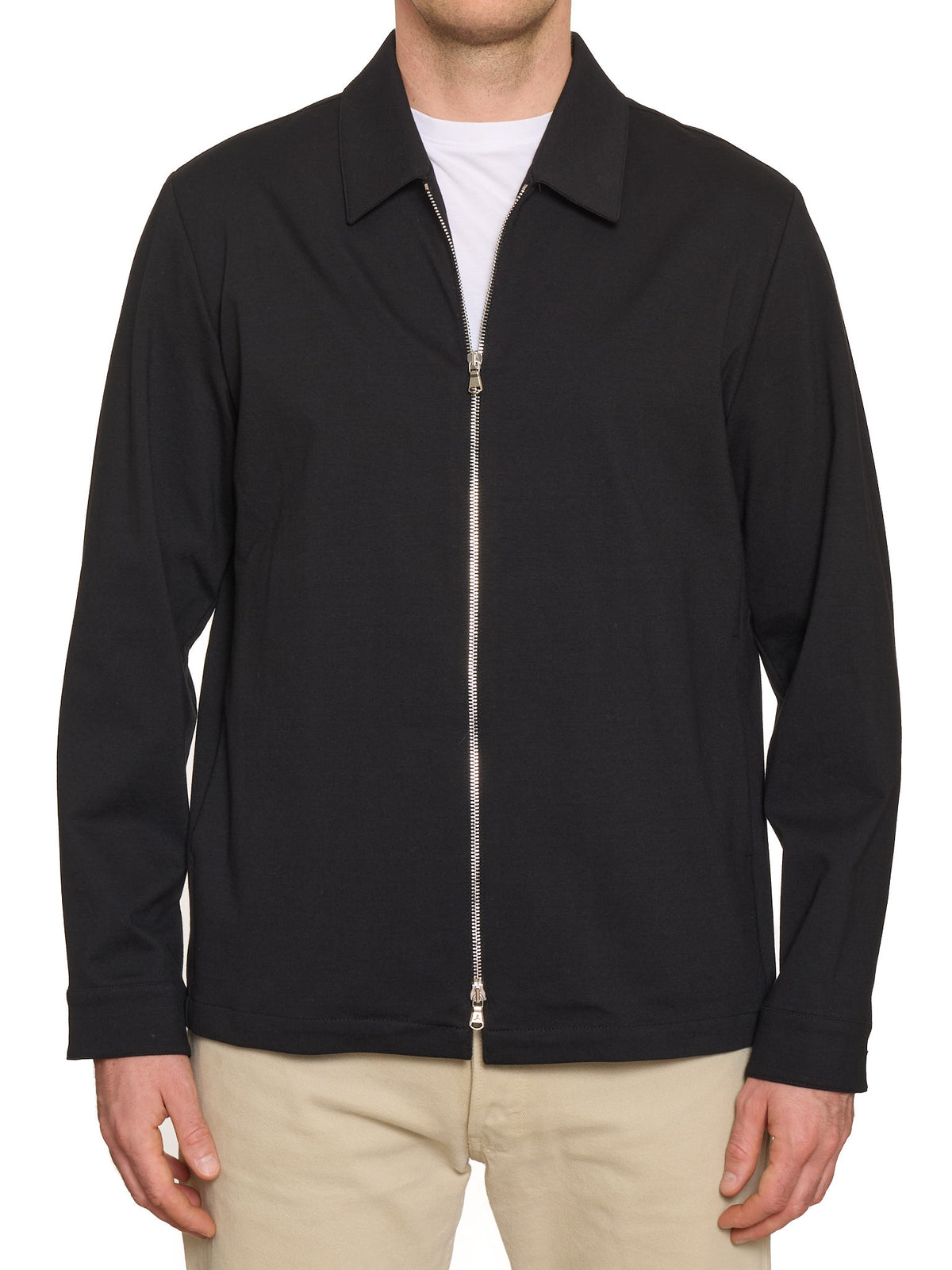 PIETRA SALATA Napoli Black Cotton-Polyester-Elastane Harrington Jacket NEW