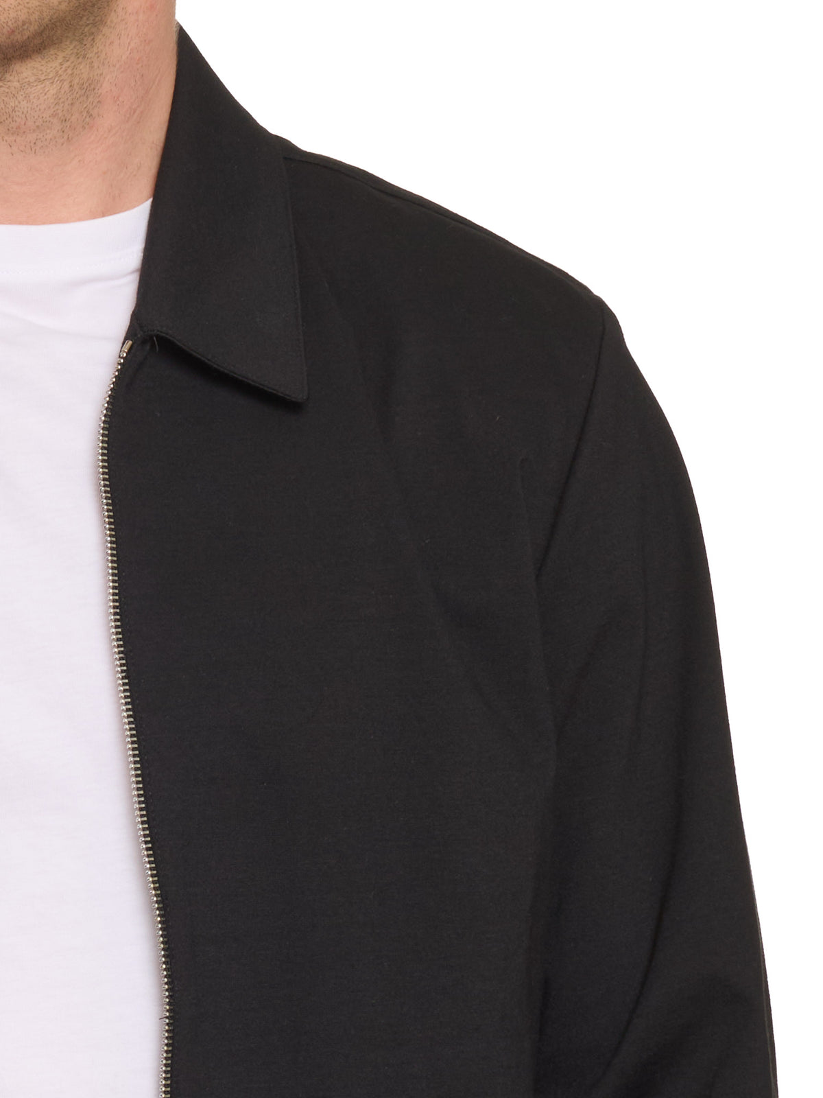 PIETRA SALATA Napoli Black Cotton-Polyester-Elastane Harrington Jacket NEW