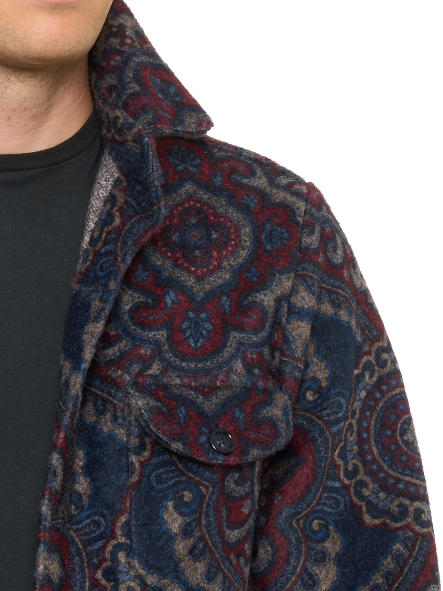 PIETRA SALATA Napoli Blue Paisley Pattern Jacket Overshirt NEW