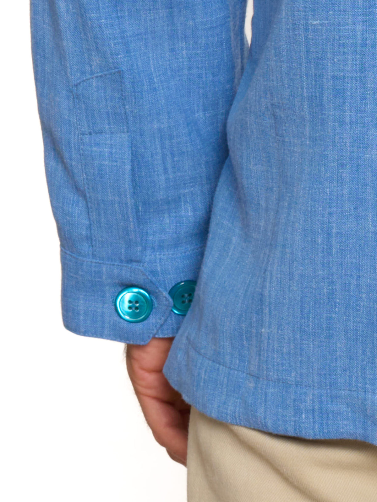 PIETRA SALATA Napoli Blue Linen-Polyamide Lightweight Jacket NEW