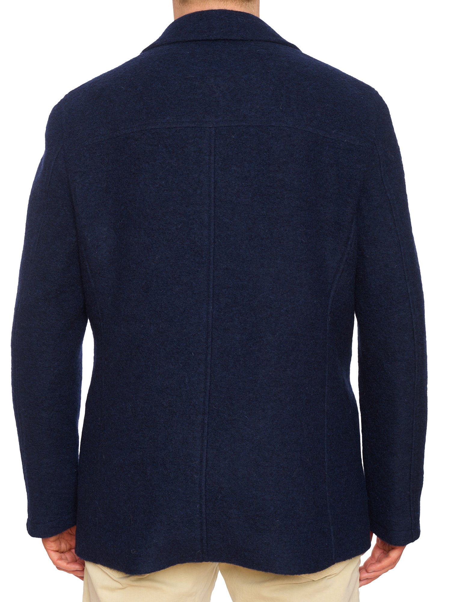 PIETRA SALATA Napoli Blue Navajo Lining Peacot Jacket Lana Cotta