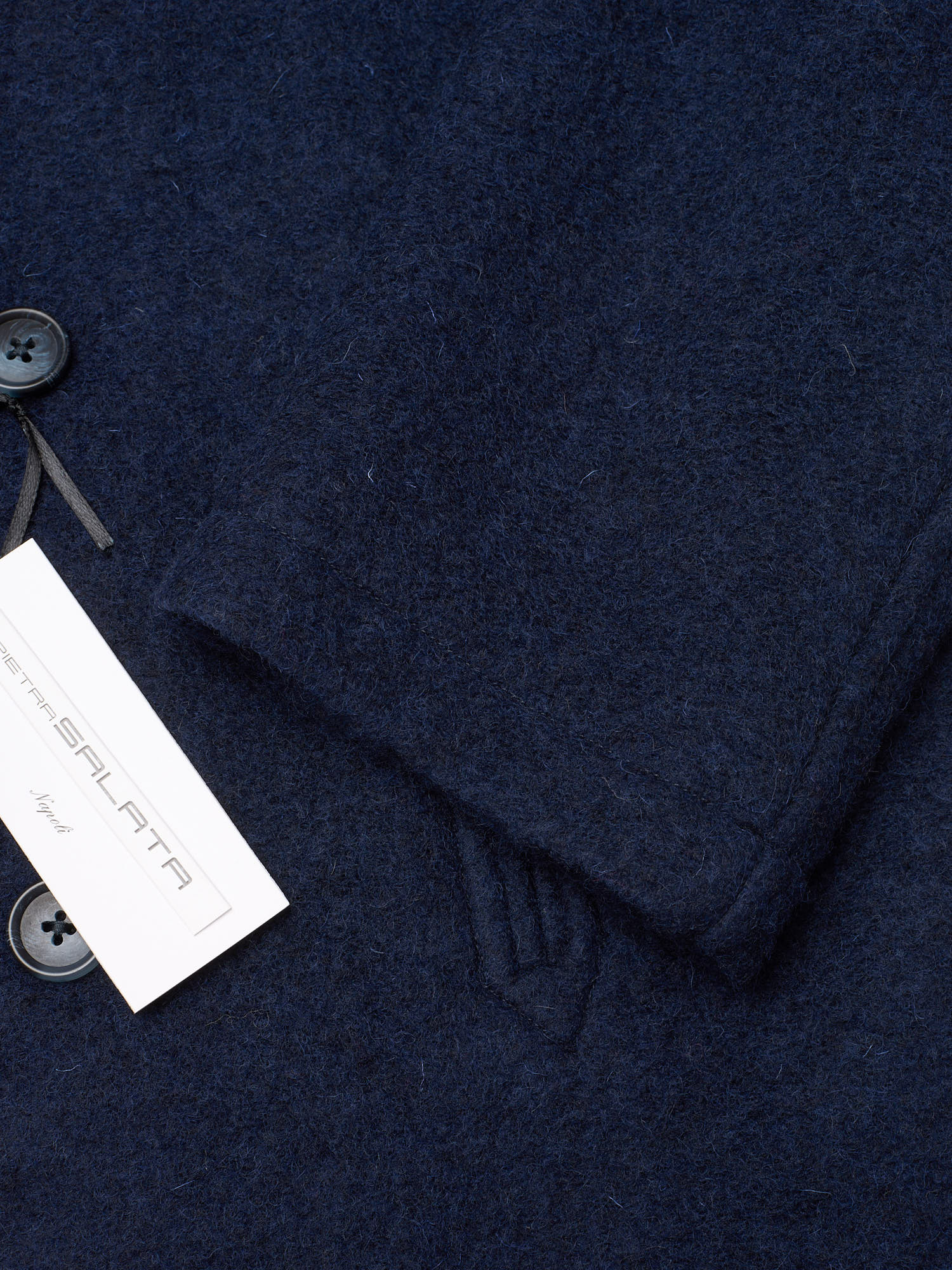 PIETRA SALATA Napoli Blue Navajo Lining Peacot Jacket Lana Cotta