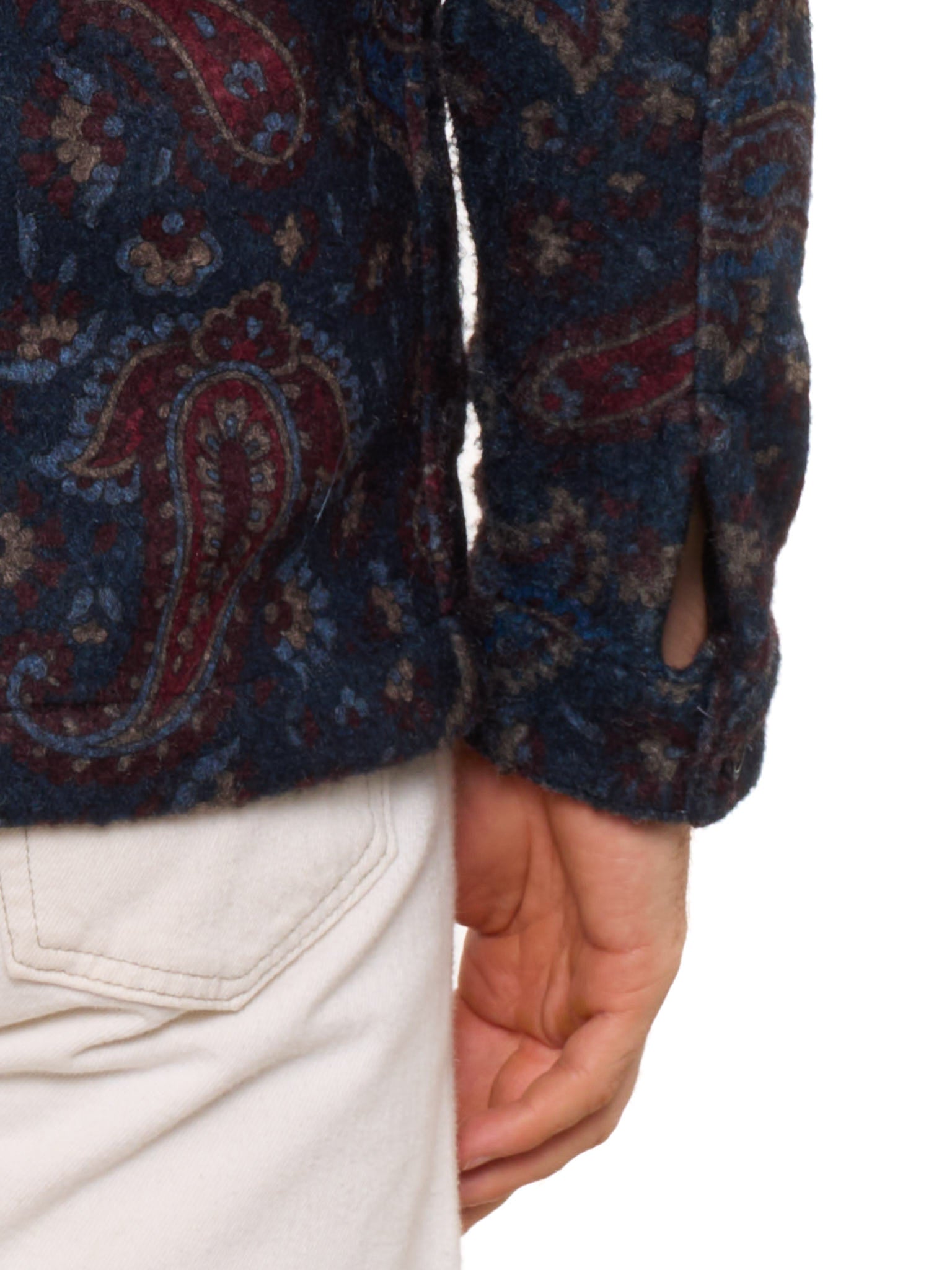 PIETRA SALATA Napoli Blue Paisley Safari Jacket Overshirt NEW