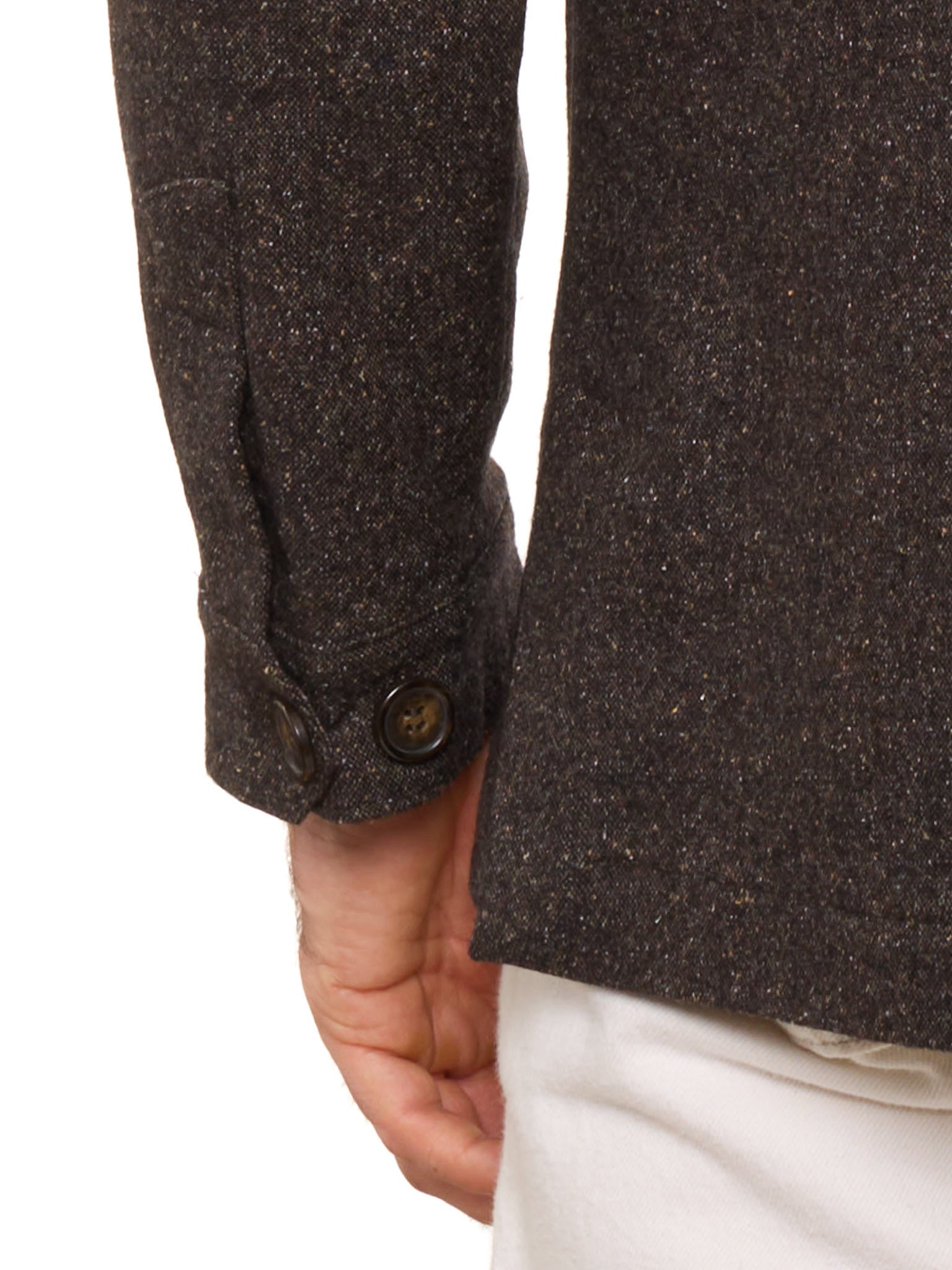 PIETRA SALATA Napoli Brown Donegal Wool-Silk Blend Stretch Jacket NEW M