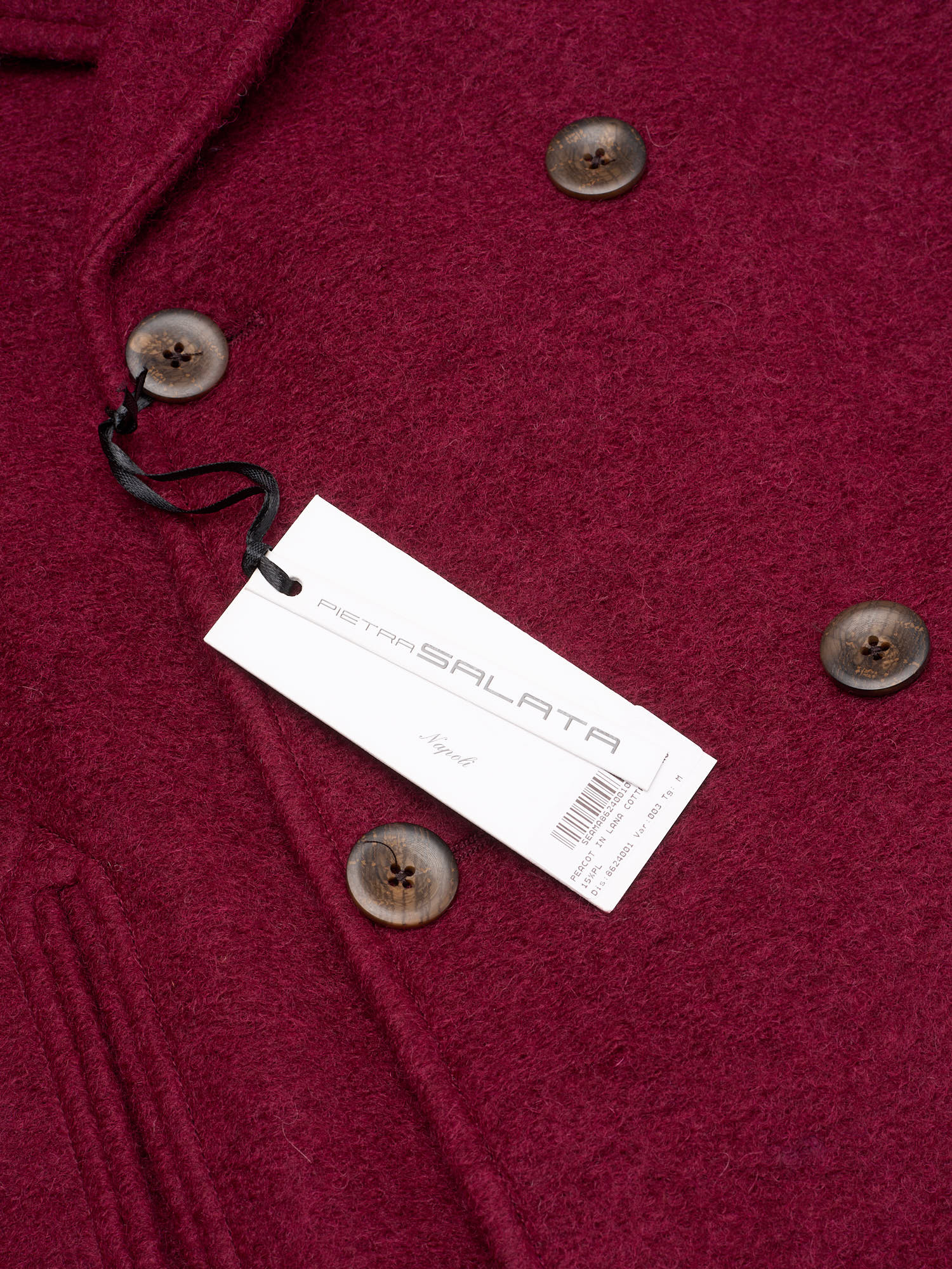 PIETRA SALATA Napoli Burgundy Peacot Double Breasted Jacket