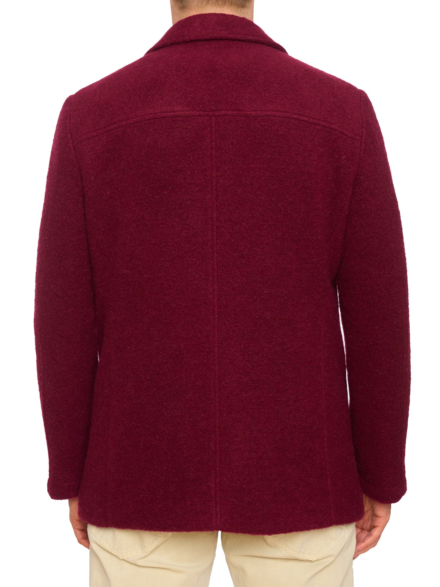 PIETRA SALATA Napoli Burgundy Peacot In Lana Cotta Wool Jacket