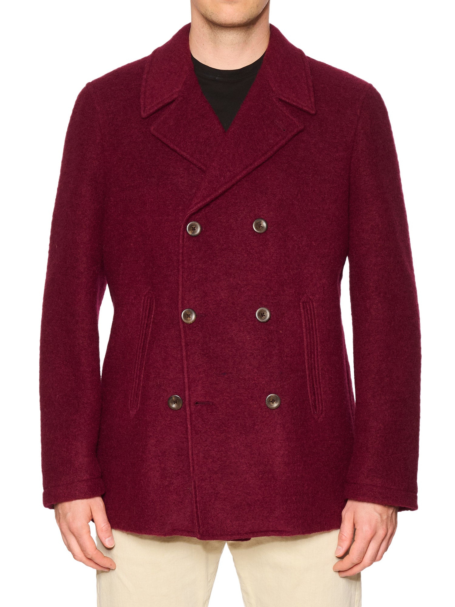PIETRA SALATA Napoli Burgundy Peacot Double Breasted Jacket