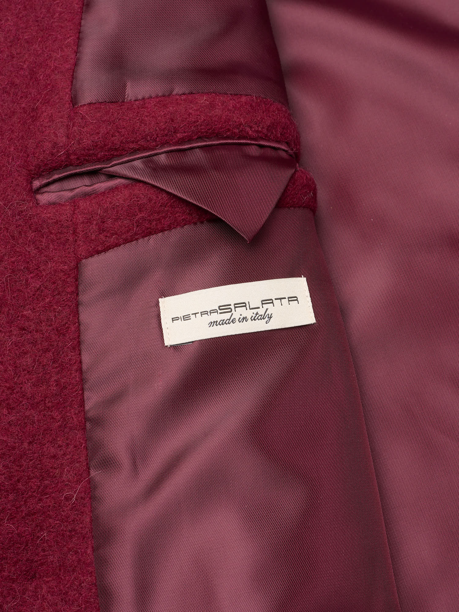 PIETRA SALATA Napoli Burgundy Peacot In Lana Cotta Wool Jacket