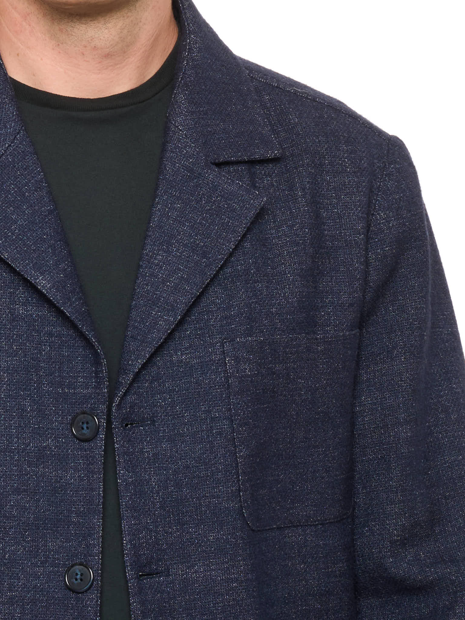 PIETRA SALATA Napoli Denim Blue Wool-Cotton Jacket NEW