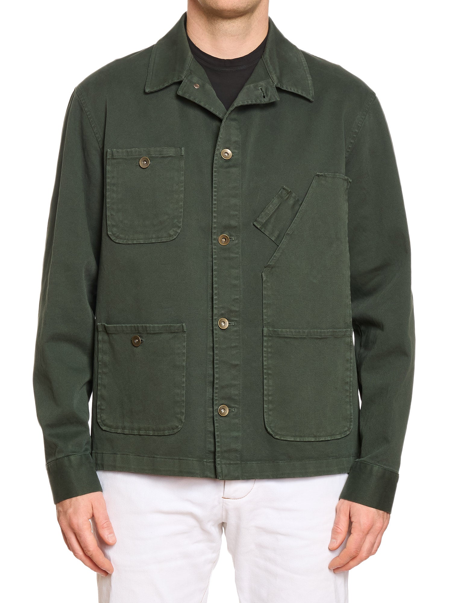 PIETRA SALATA Napoli Army Green Multi Pocket Work Jacket Chore-Coat