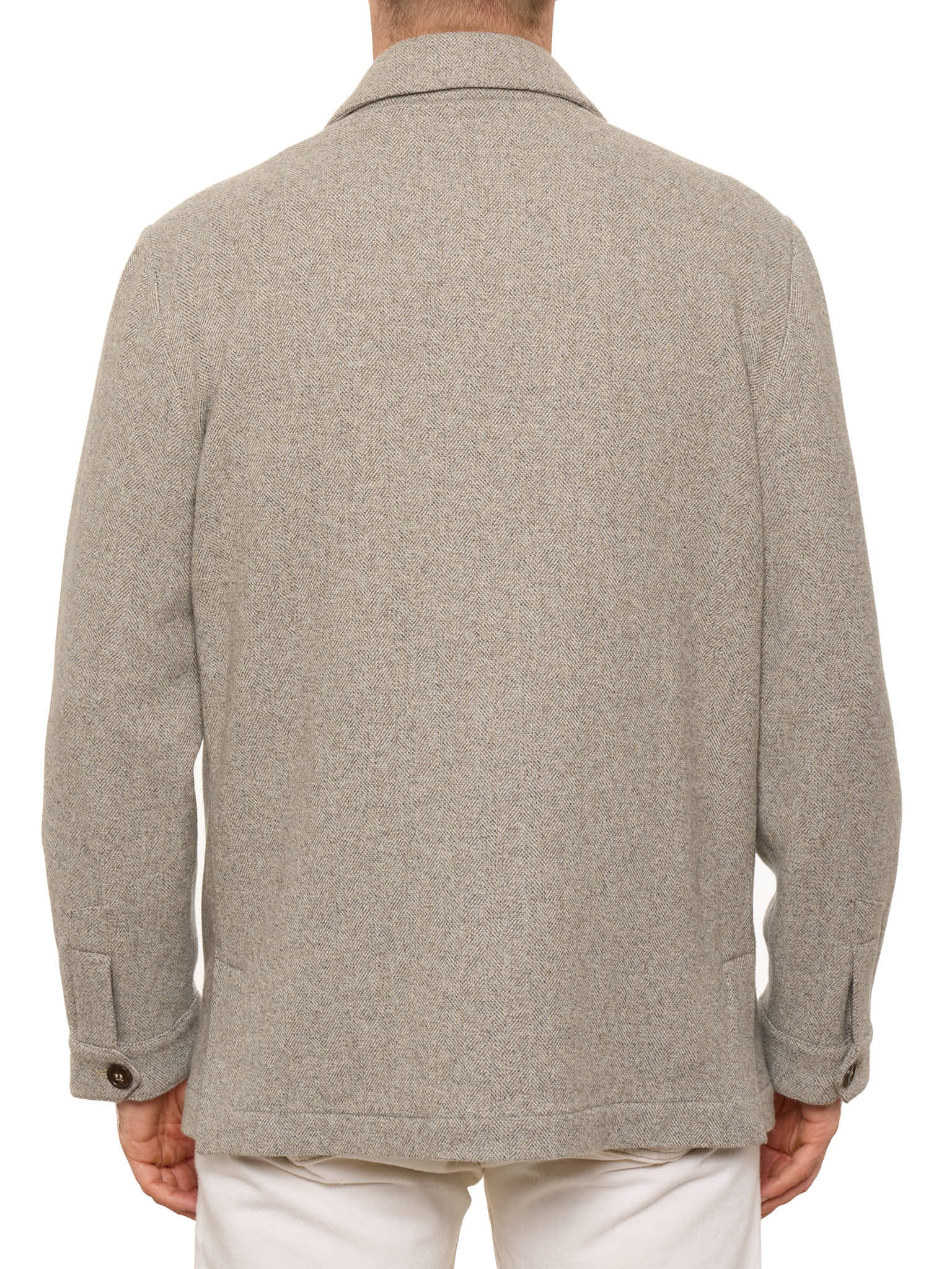 PIETRA SALATA Napoli Gray Herringbone Wool-Cashmere Jacket NEW L