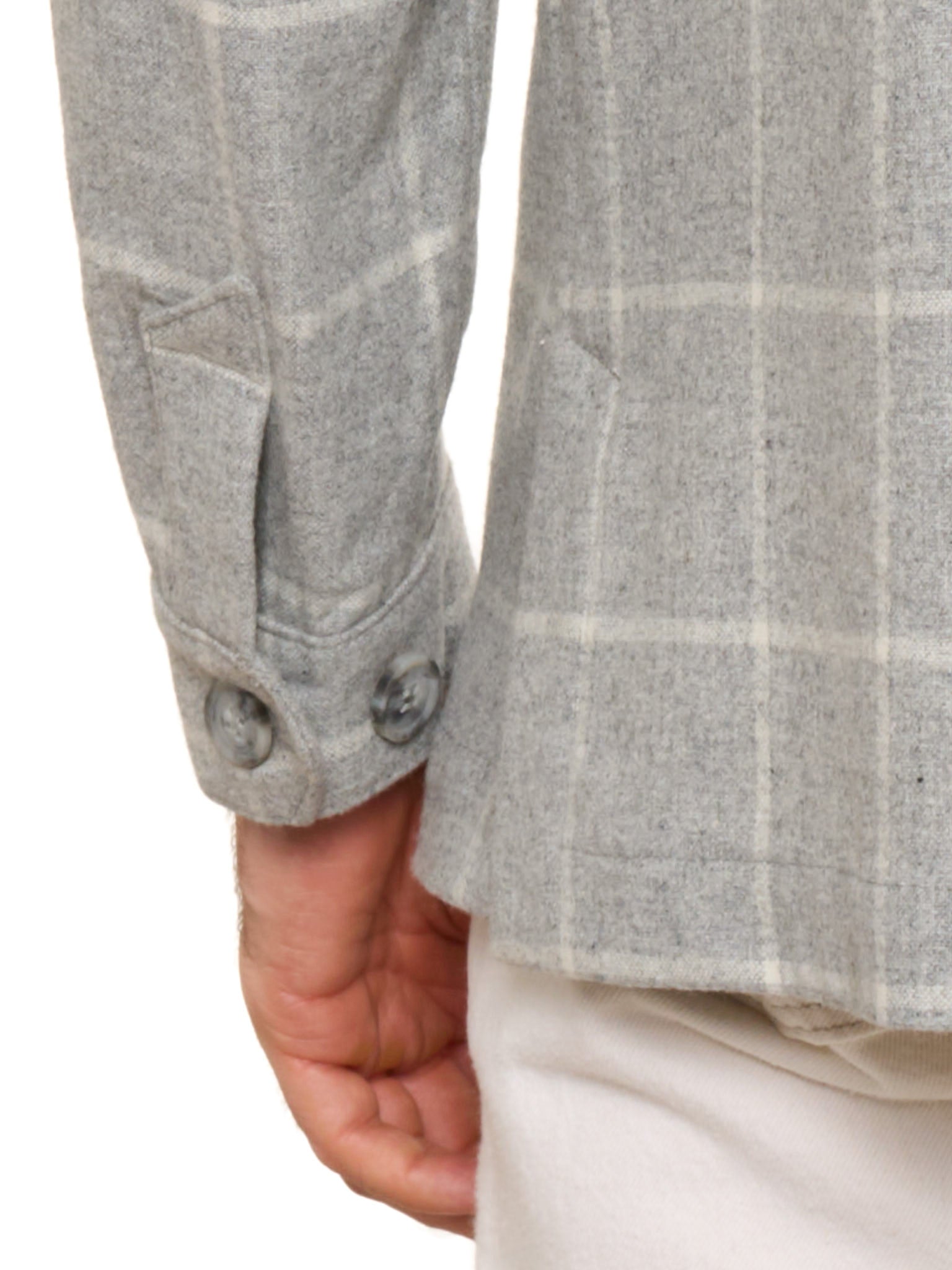 PIETRA SALATA Napoli Gray Plaid Wool Blazer Jacket NEW L