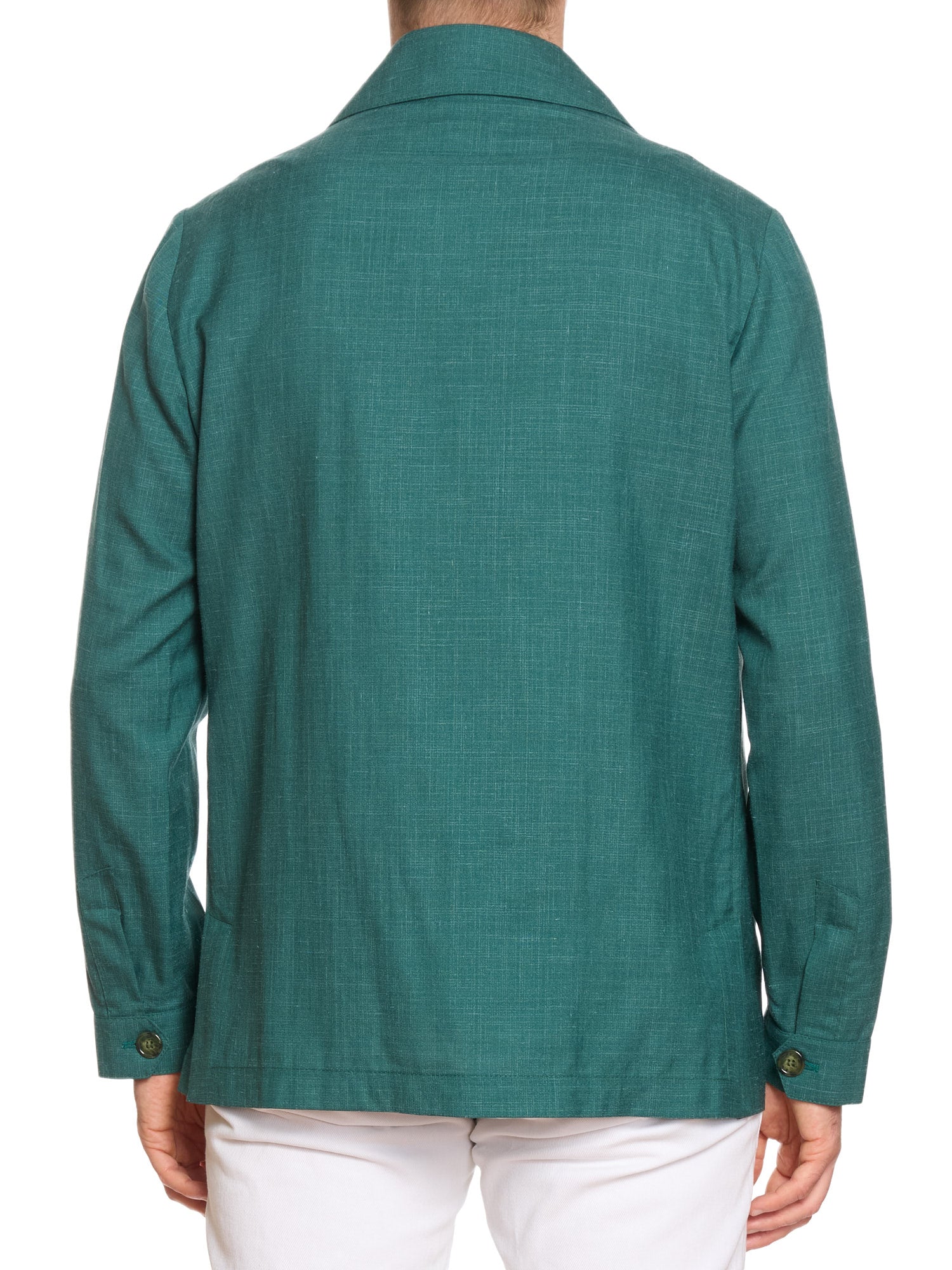 PIETRA SALATA Napoli Green Drago Wool-Silk-Linen Ultralight Jacket