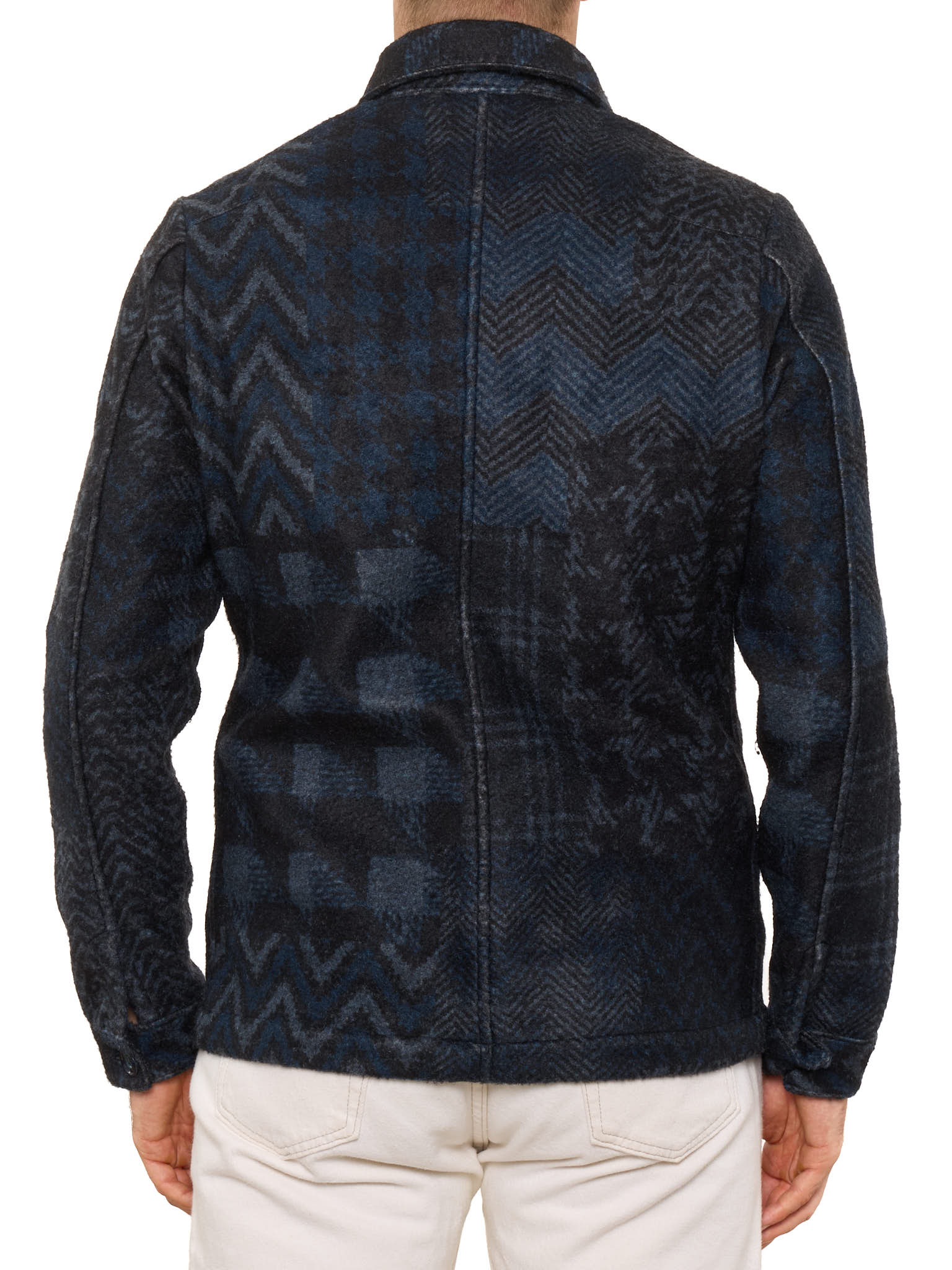 PIETRA SALATA Blue Navajo Geometric Safari Jacket Overshirt NEW M