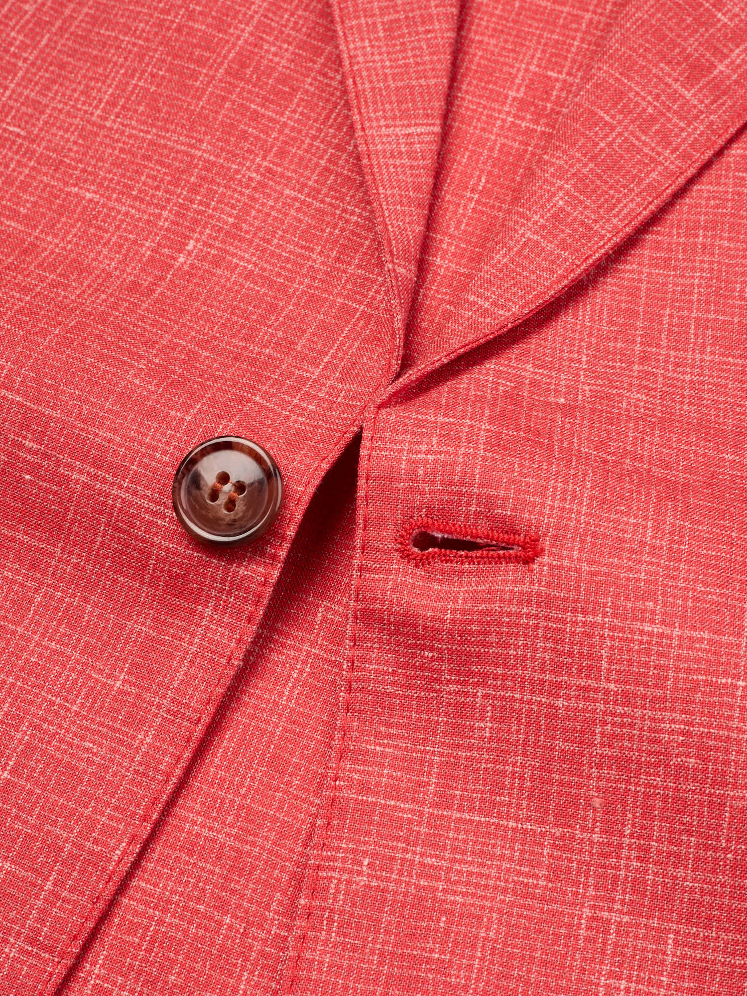 PIETRA SALATA Napoli Coral-Red Jacket Drago Wool-Silk-Linen Ultralight Jacket Blazer