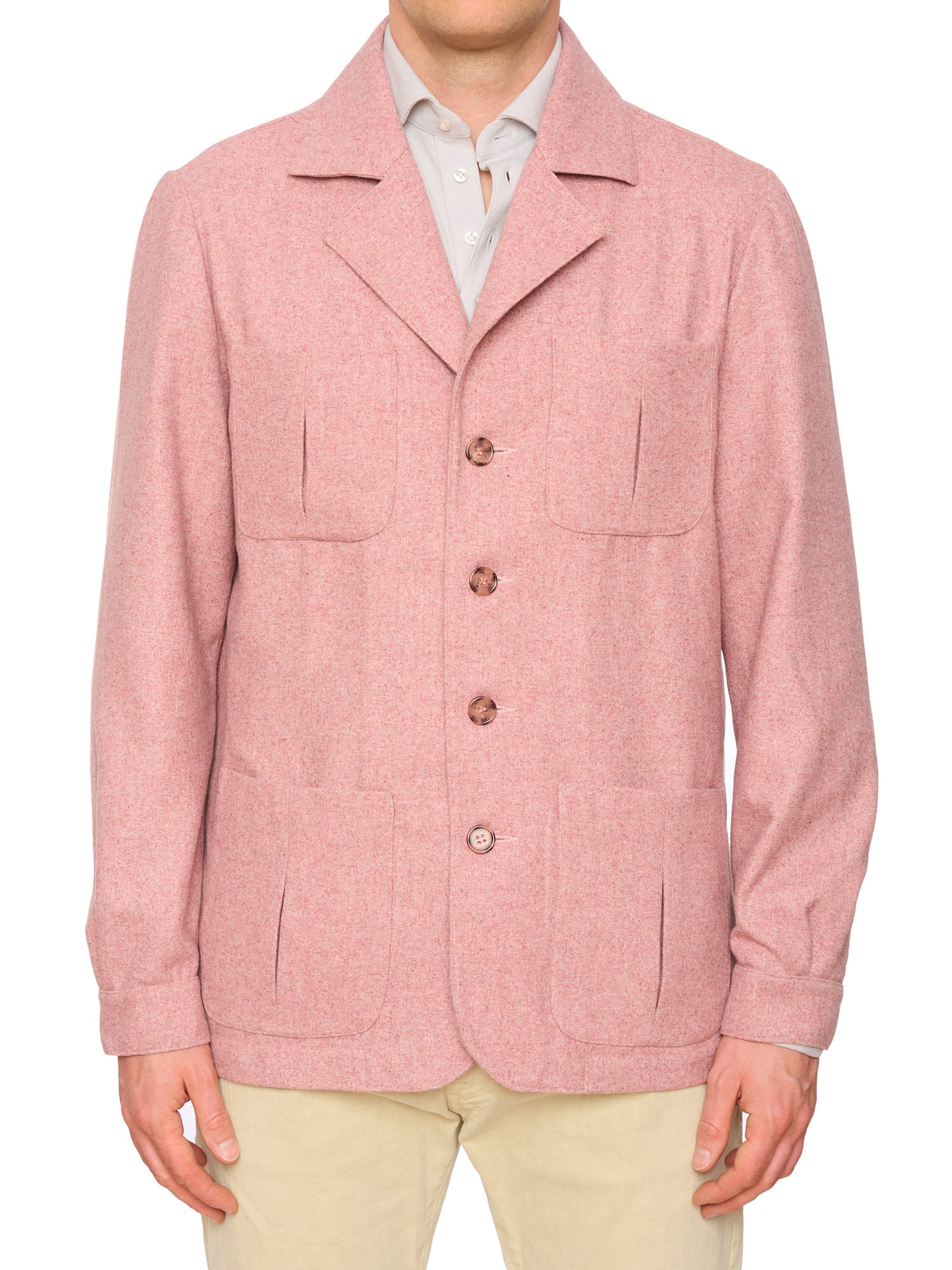 PIETRA SALATA Napoli "John" Pink Wool Travel Jacket Car Coat NEW Slim