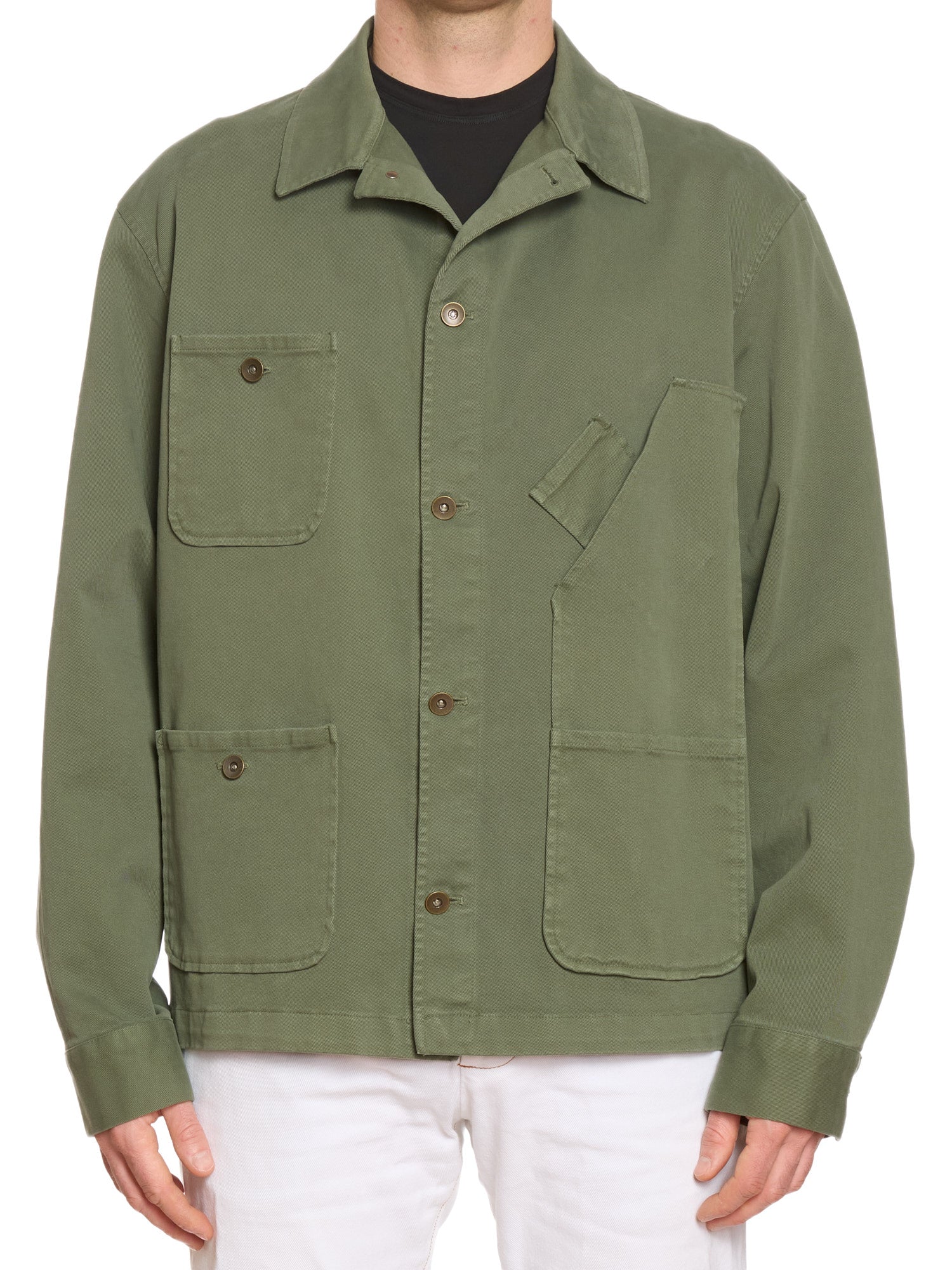 PIETRA SALATA Napoli Sage Green Multi Pocket Work Jacket Chore-Coat