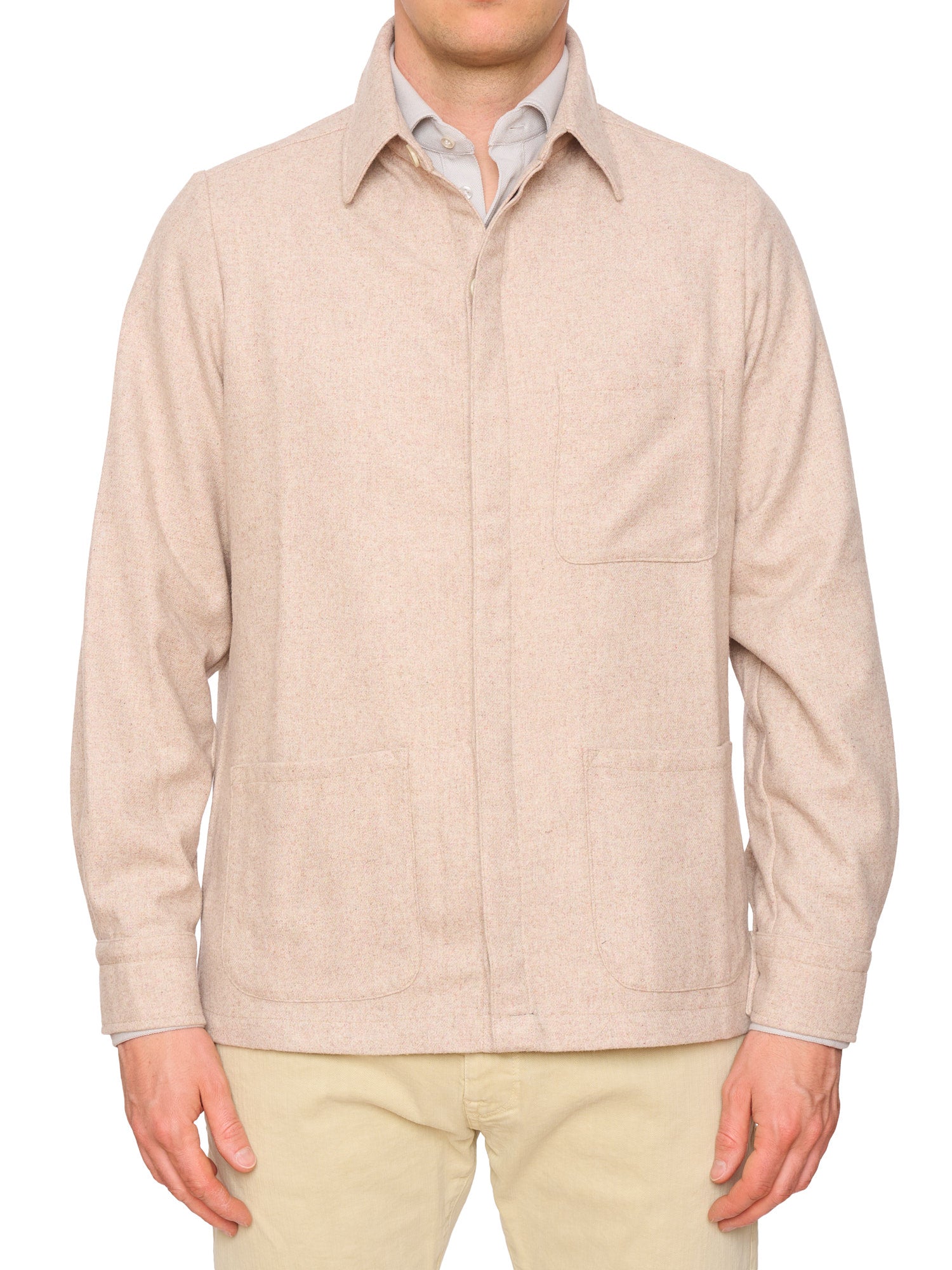 PIETRA SALATA Napoli "Chester" Beige Wool Utility Jacket NEW Slim