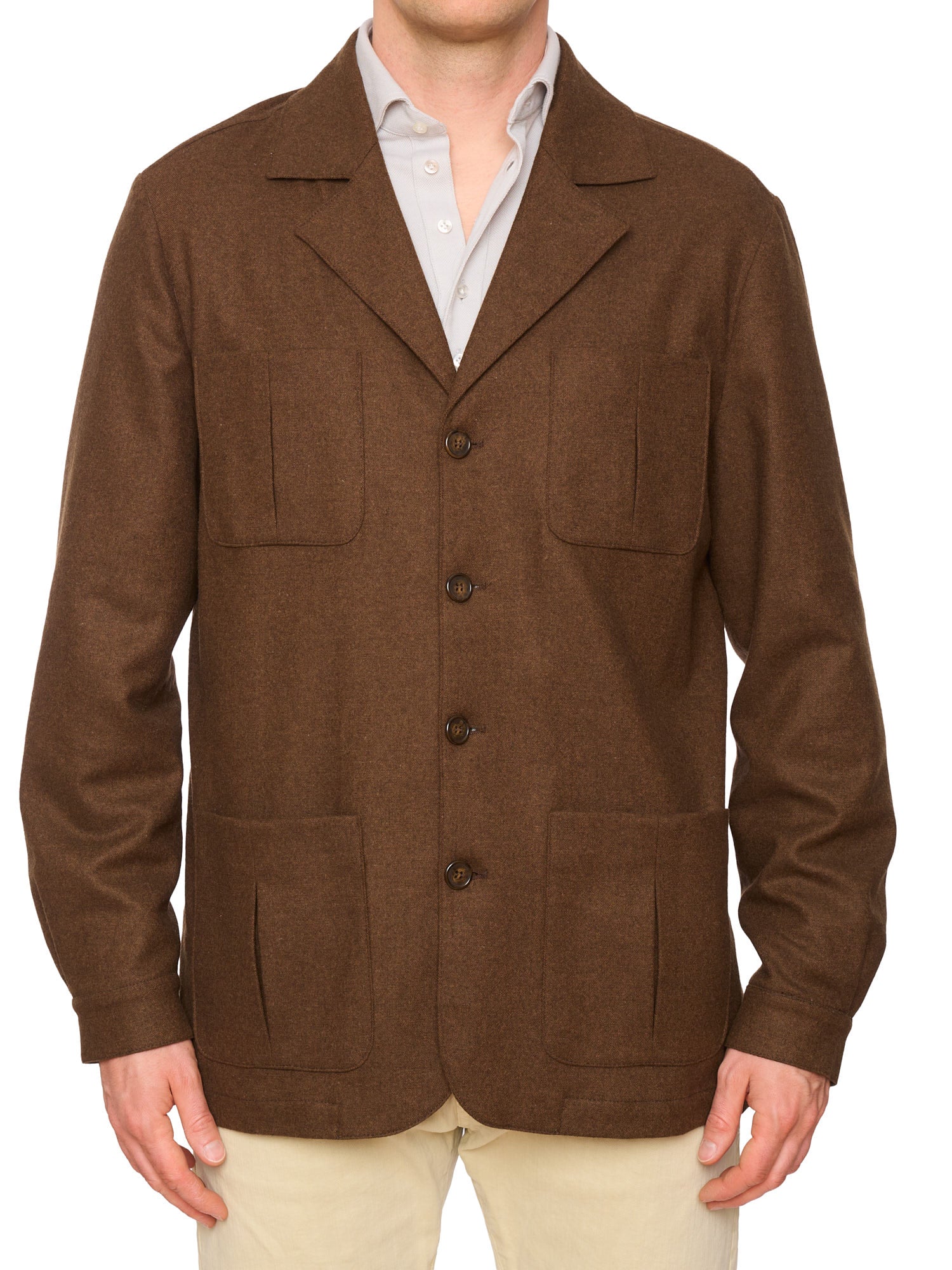 PIETRA SALATA Napoli "John" Brown Wool Travel Jacket Car Coat NEW XL Slim