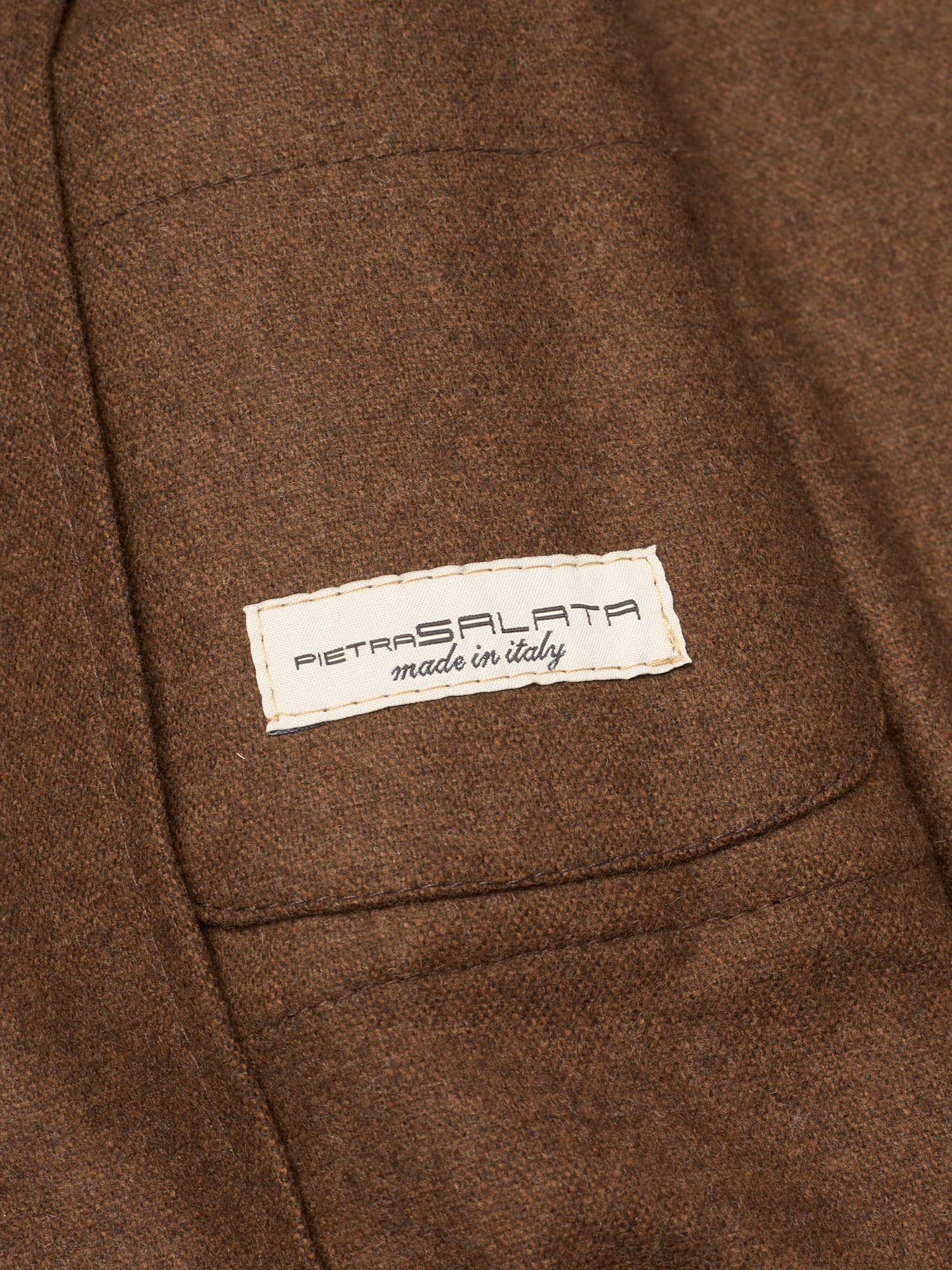 PIETRA SALATA Napoli "John" Brown Wool Travel Jacket Car Coat NEW XL Slim