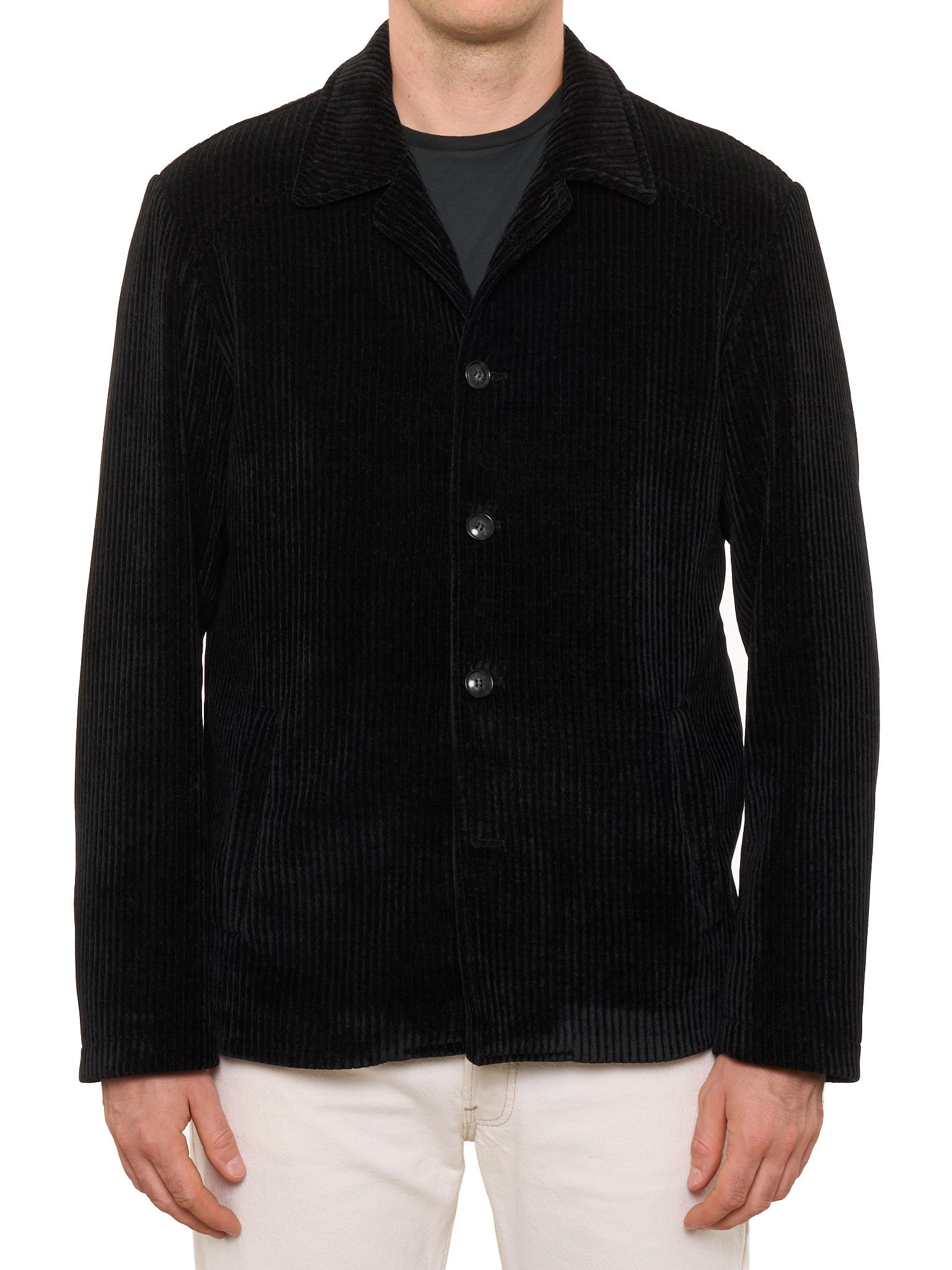 PIETRA SALATA Napoli "Ralph" Black Cotton Corduroy Stretch Jacket NEW