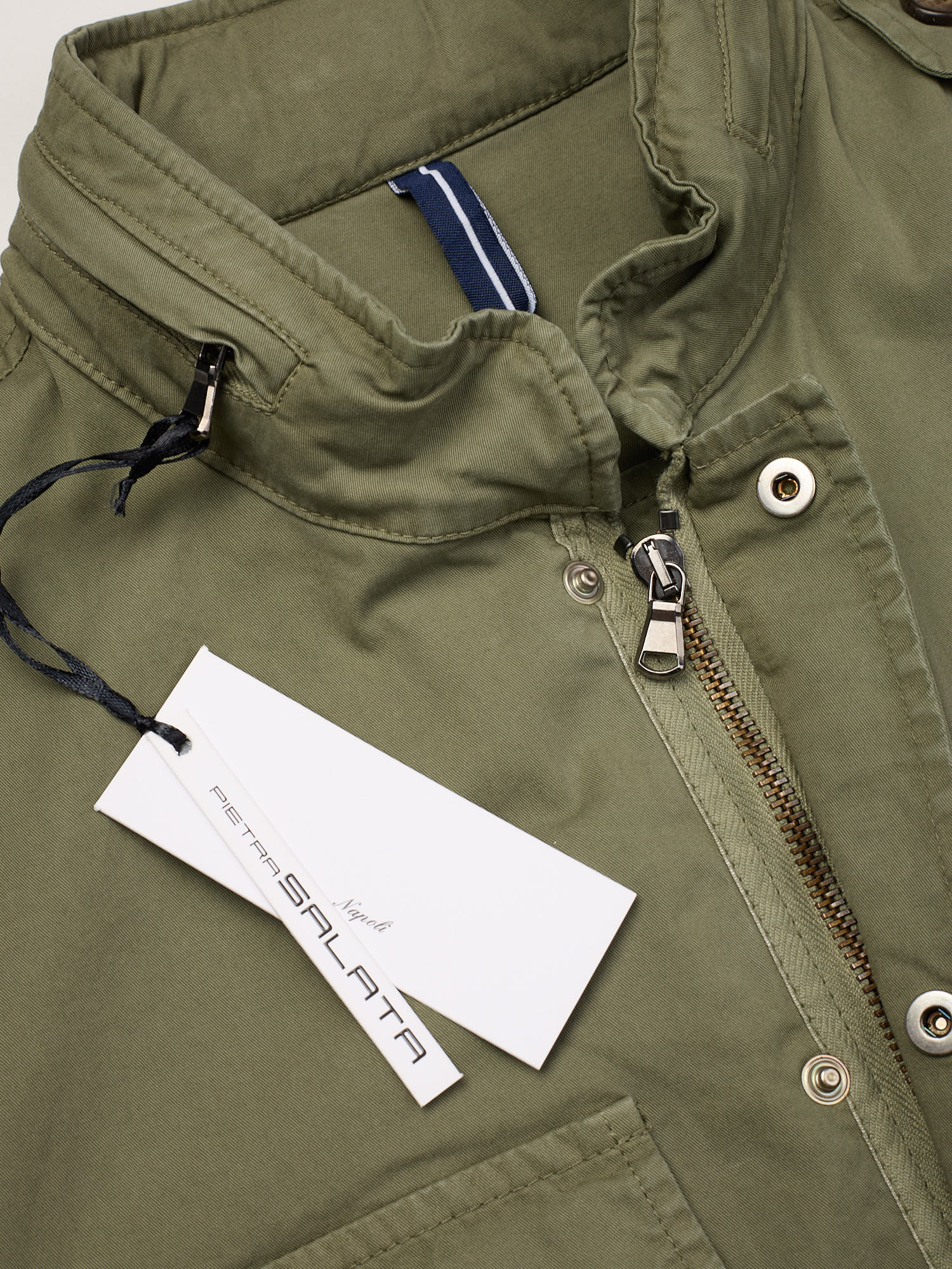 PIETRA SALATA Napoli "Sahara" Green Washed Safari Jacket Field Coat