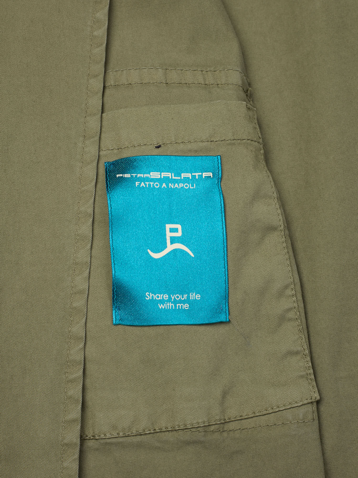 PIETRA SALATA Napoli "Sahara" Green Washed Safari Jacket Field Coat