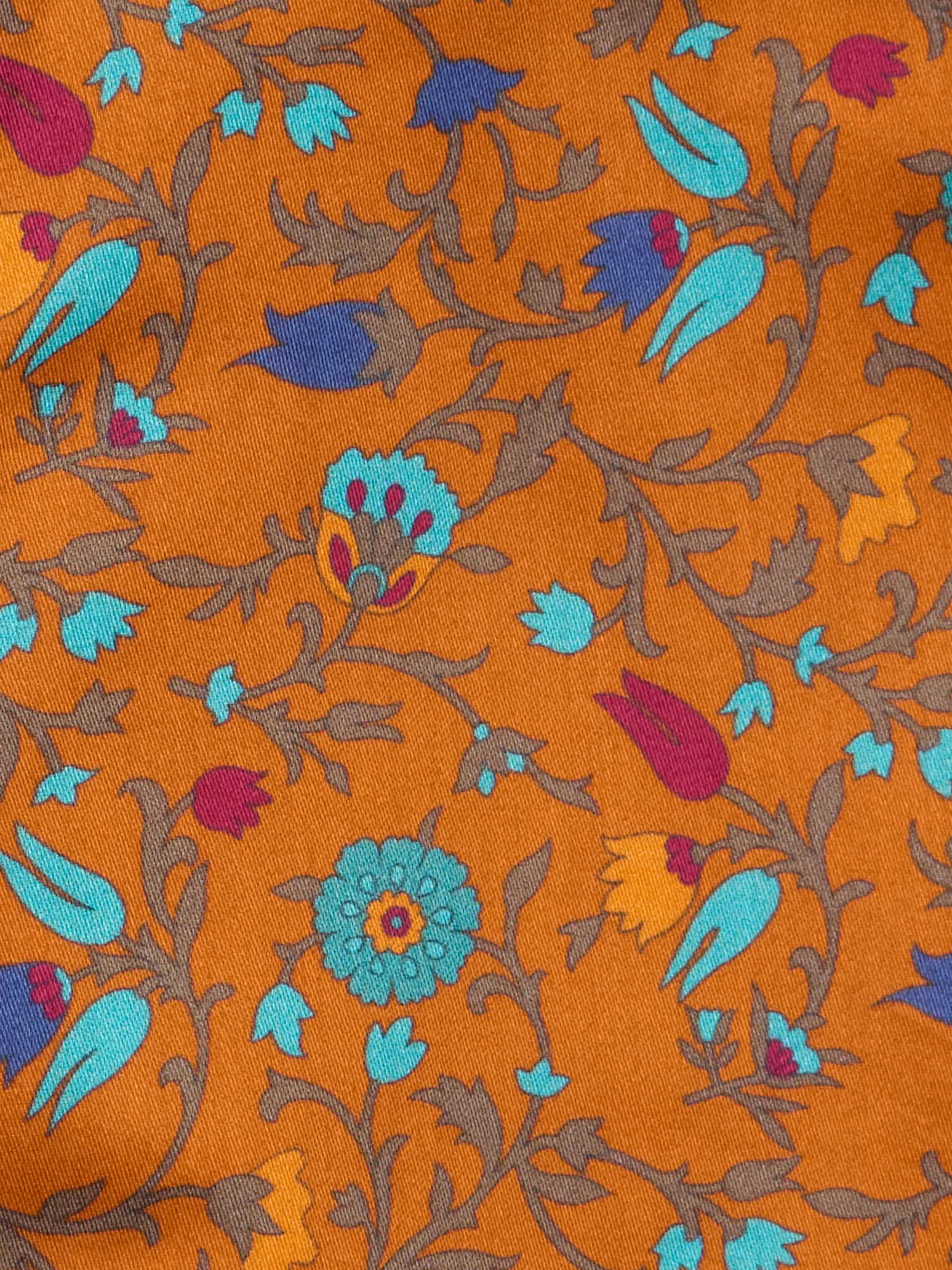 PIETRA SALATA Orange Floral Pattern Cotton Shirt