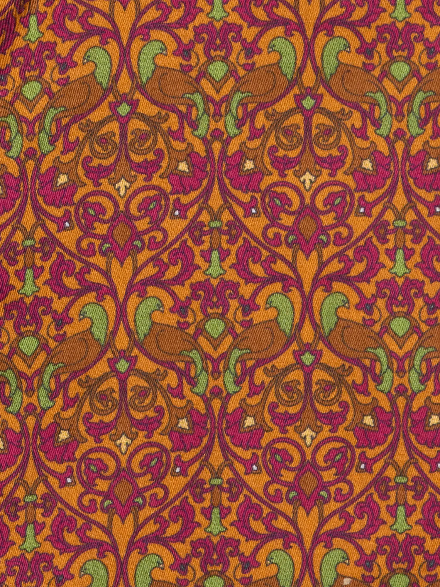 PIETRA SALATA Orange Floral Pattern Cotton Spread Collar Shirt