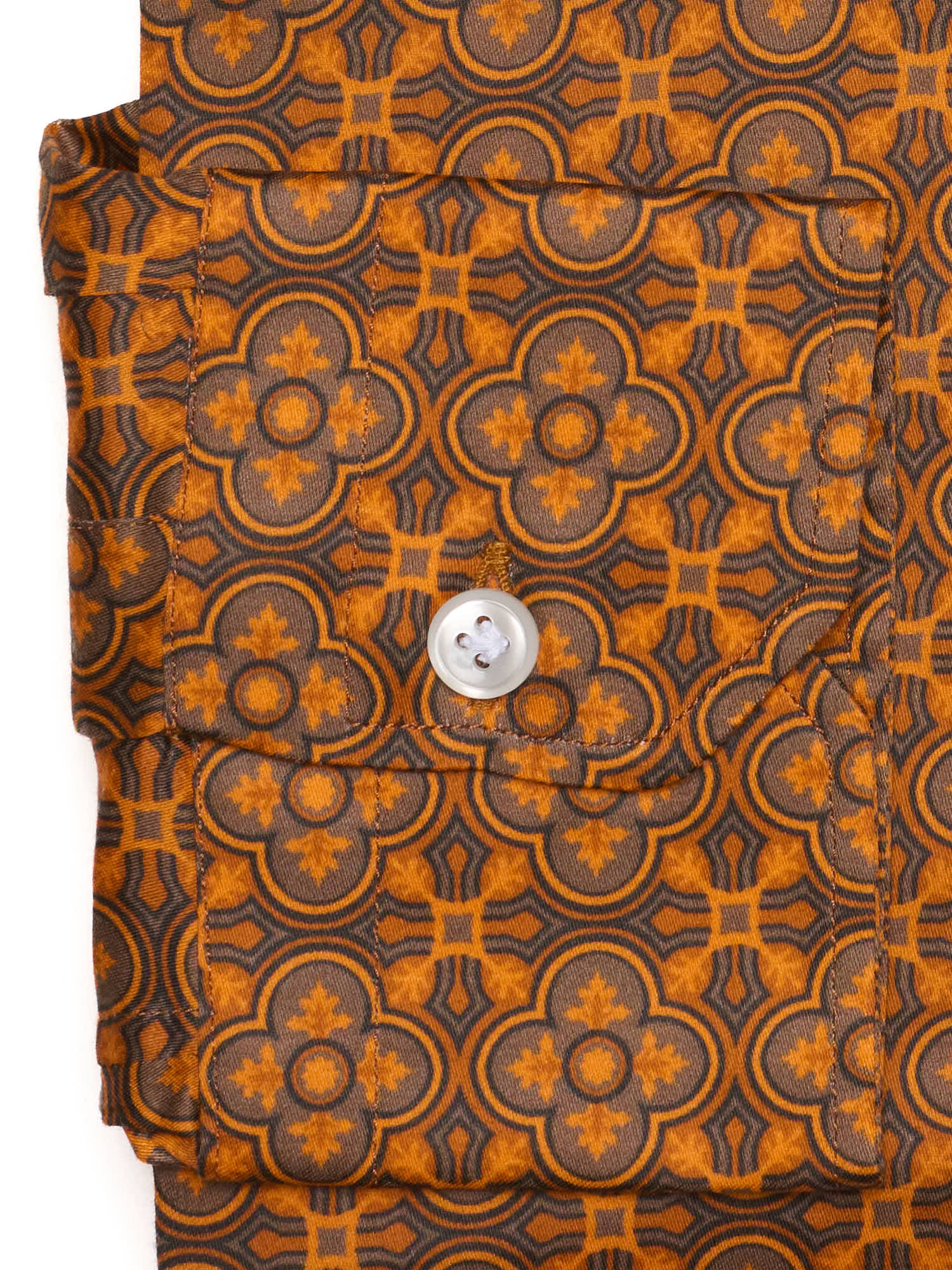 PIETRA SALATA Orange Geometric Cotton Shirt