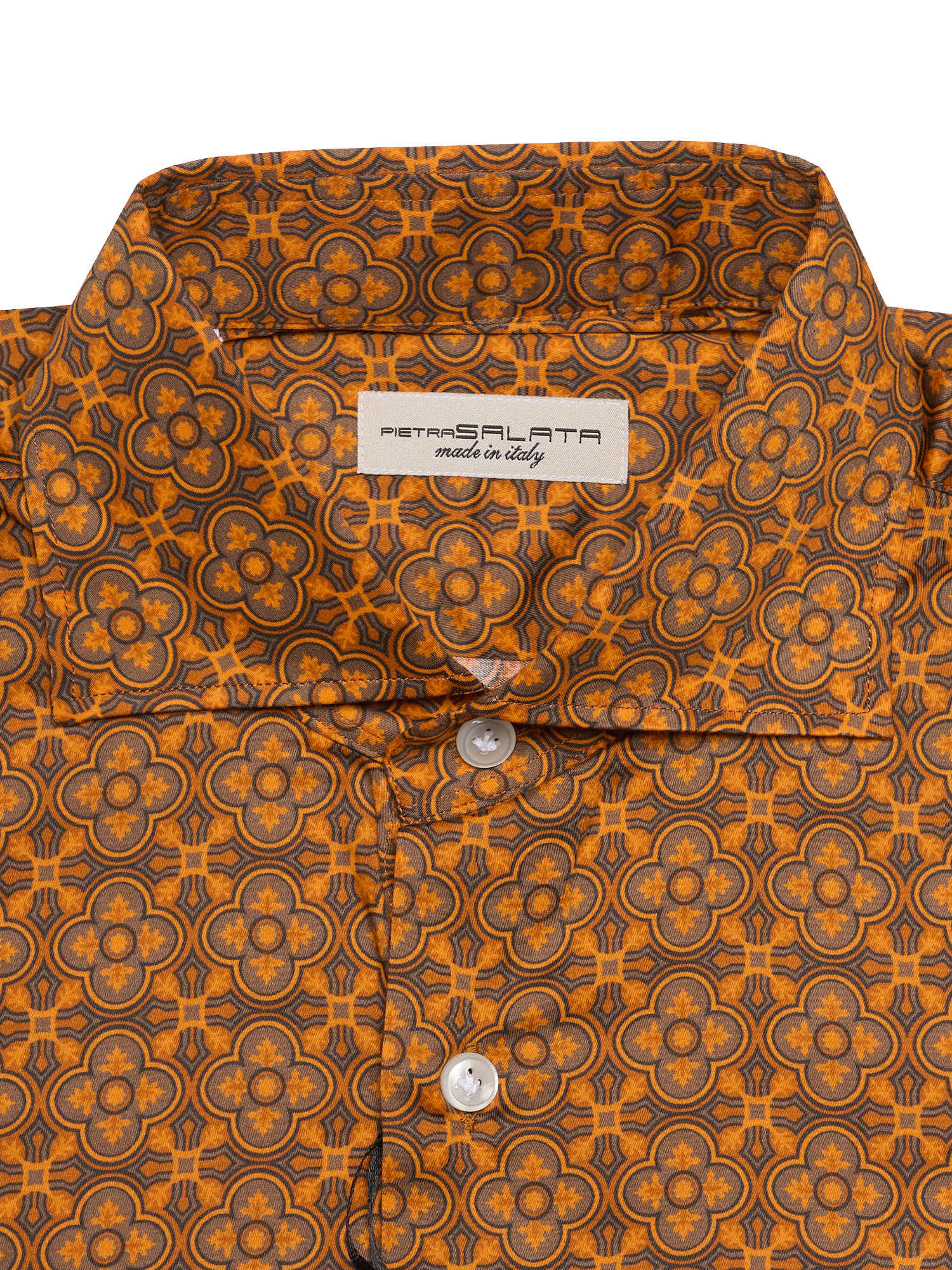 PIETRA SALATA Orange Geometric Cotton Shirt