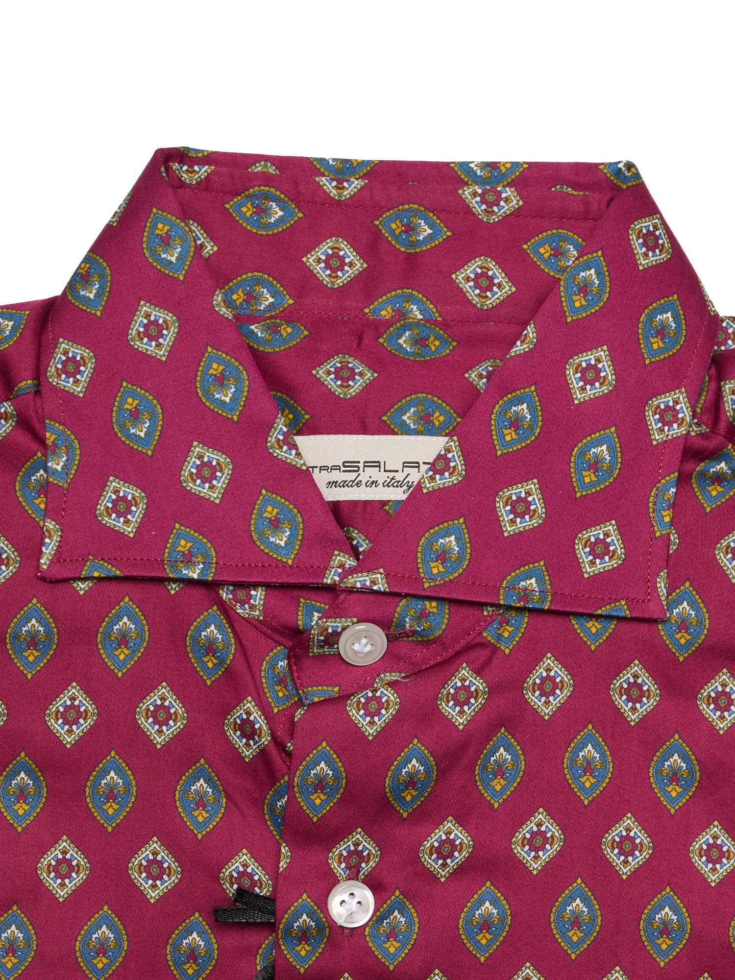 PIETRA SALATA Purple Geometric Pattern Cotton Shirt