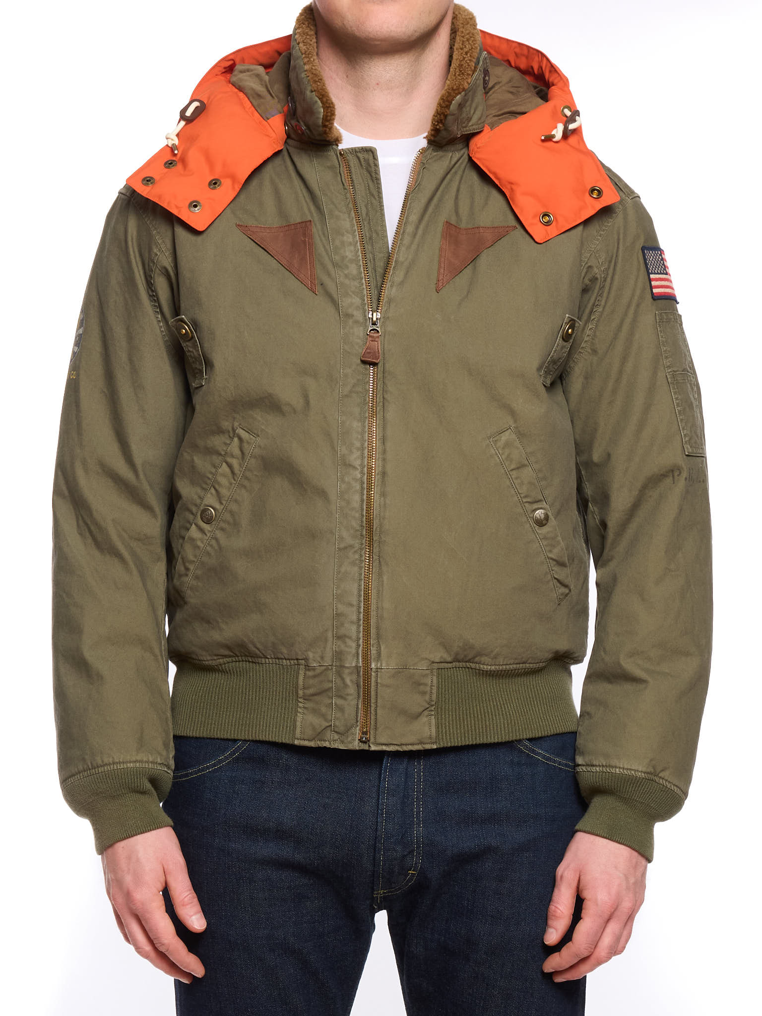 POLO RALPH LAUREN Military Green "B–15" Patch Bomber Jacket