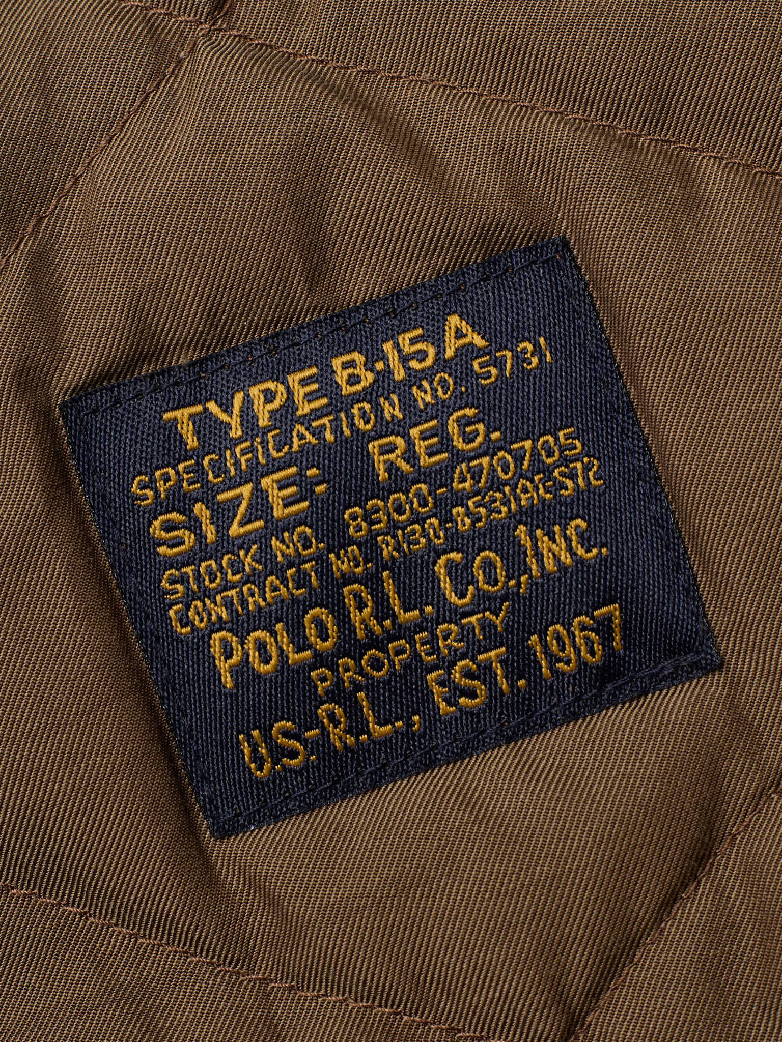 POLO RALPH LAUREN Military Green "B–15" Patch Bomber Jacket