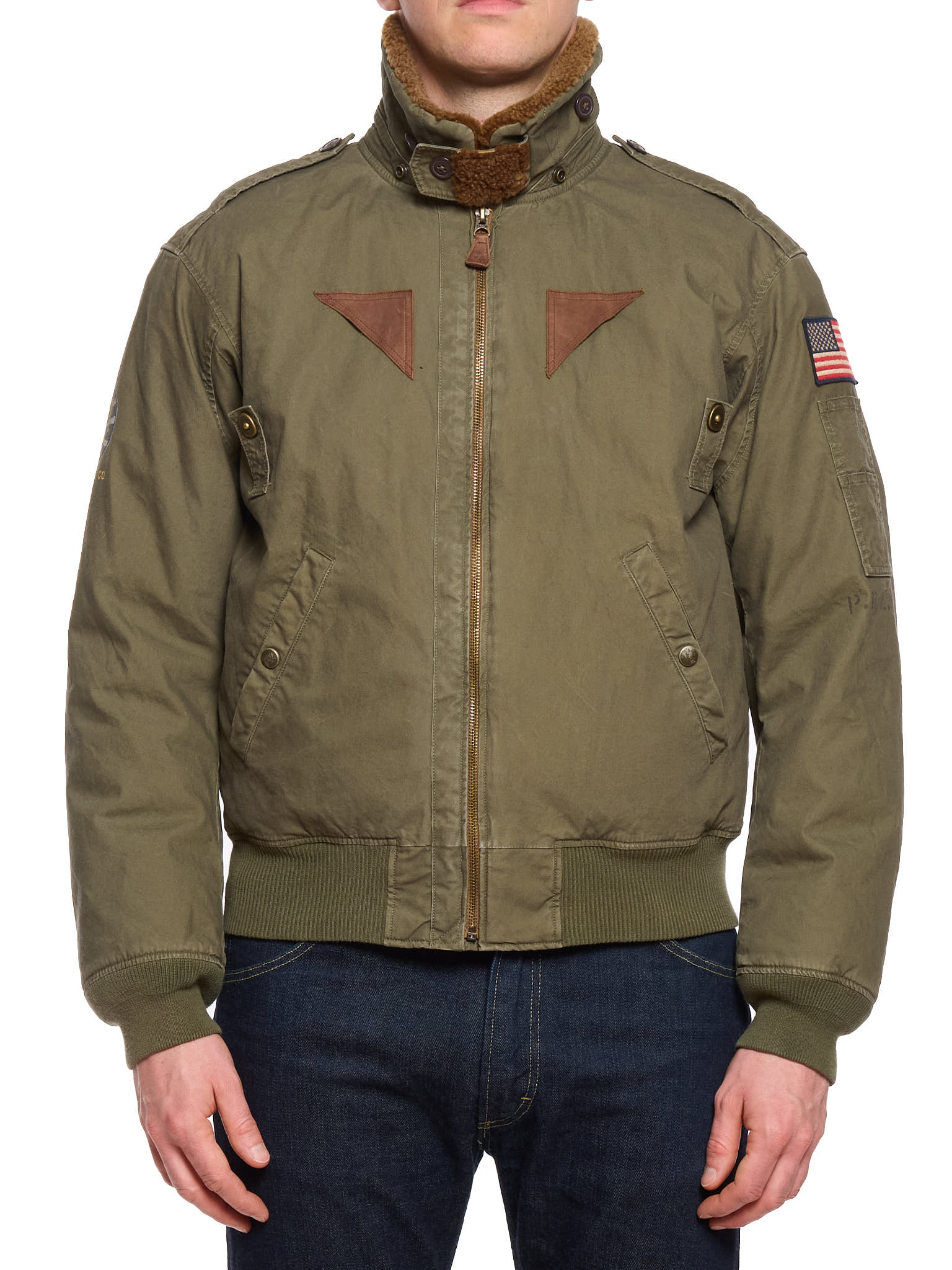 POLO RALPH LAUREN Military Green "B–15" Patch Bomber Jacket