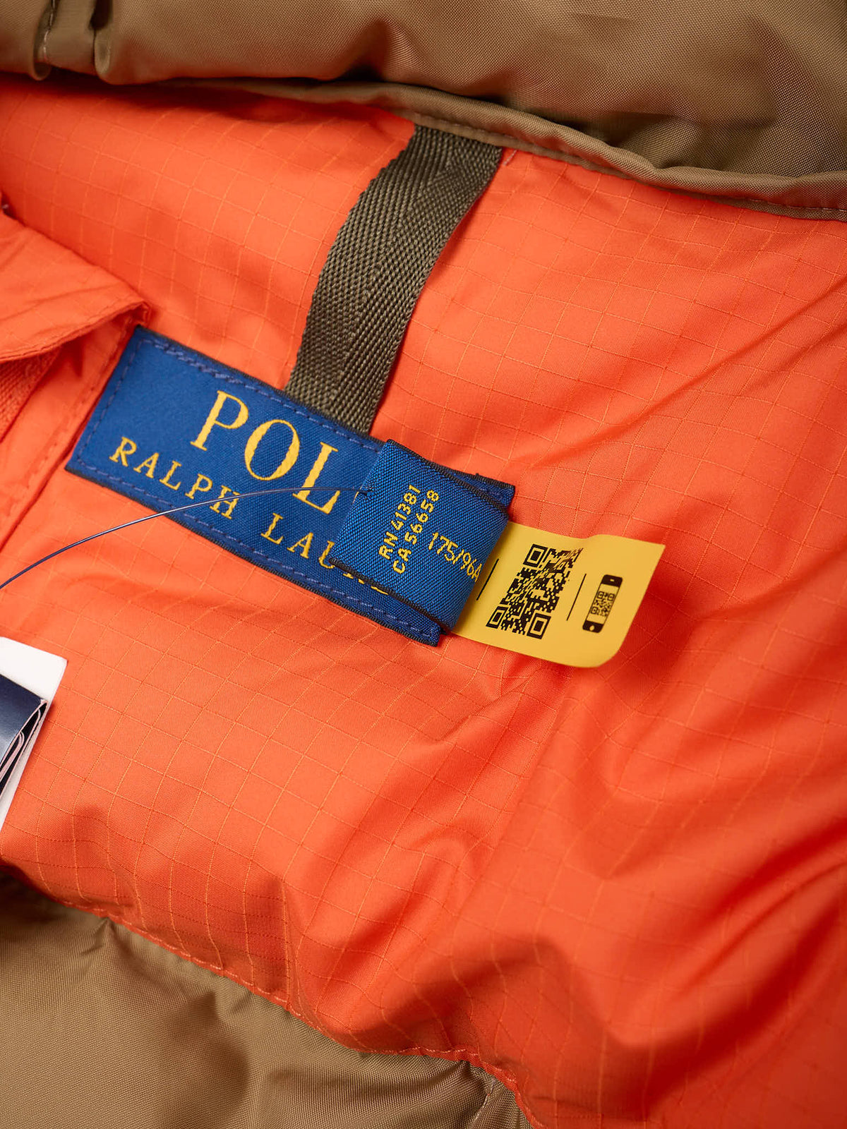 POLO RALPH LAUREN Orange "The Gorham Utility" Down Hooded Jacket Parka