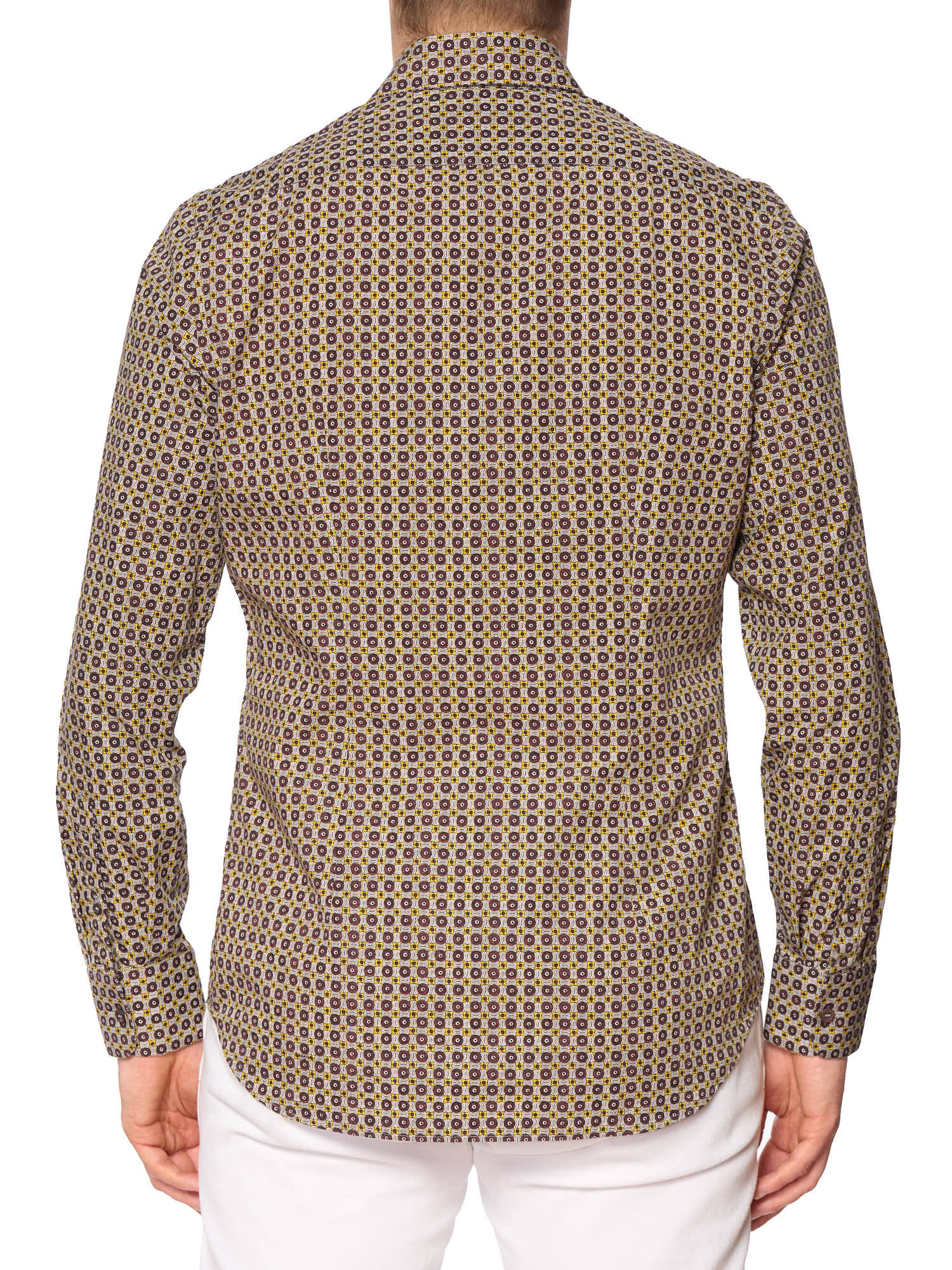 PRADA Milano Gray Medallion Cotton Dress Shirt EU 40 NEW US 15.75