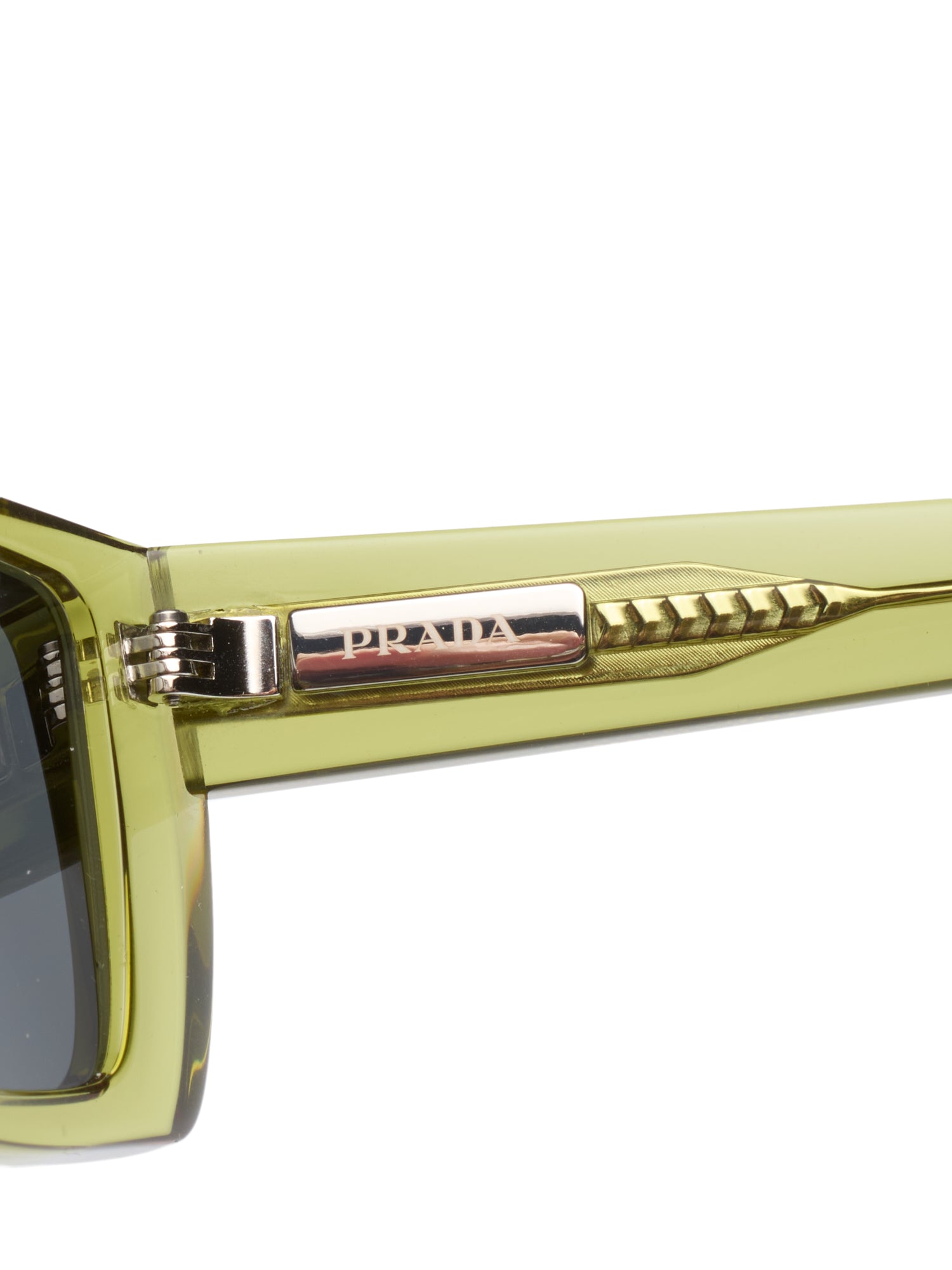 PRADA "24YS" Fern Green Square-Frame Tinted-Lens Sunglasses New