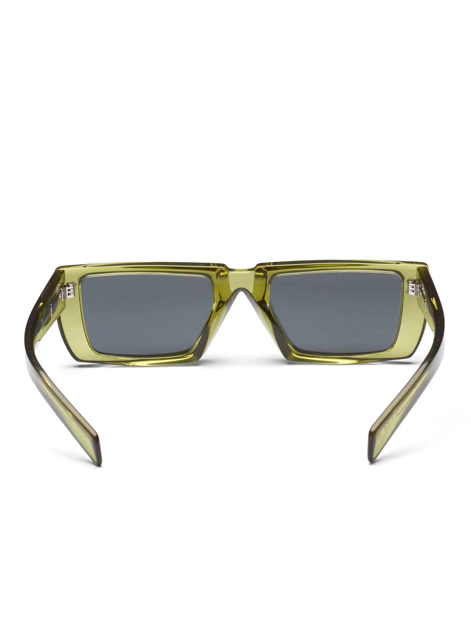 PRADA "24YS" Fern Green Square-Frame Tinted-Lens Sunglasses New